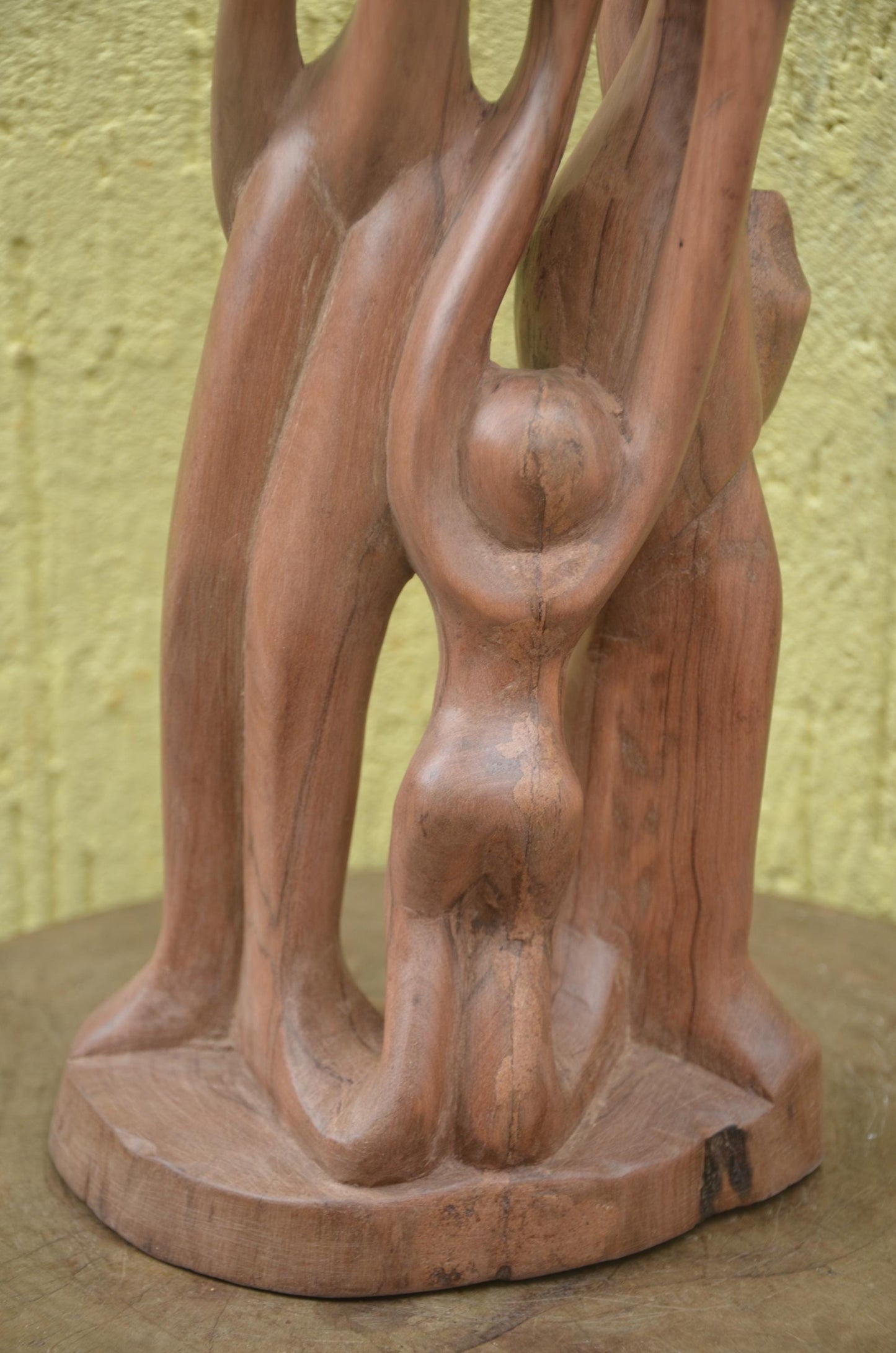Family Unity Sculpture | Hand-Carved Natural Wood | Symbolic Ancestral Decor