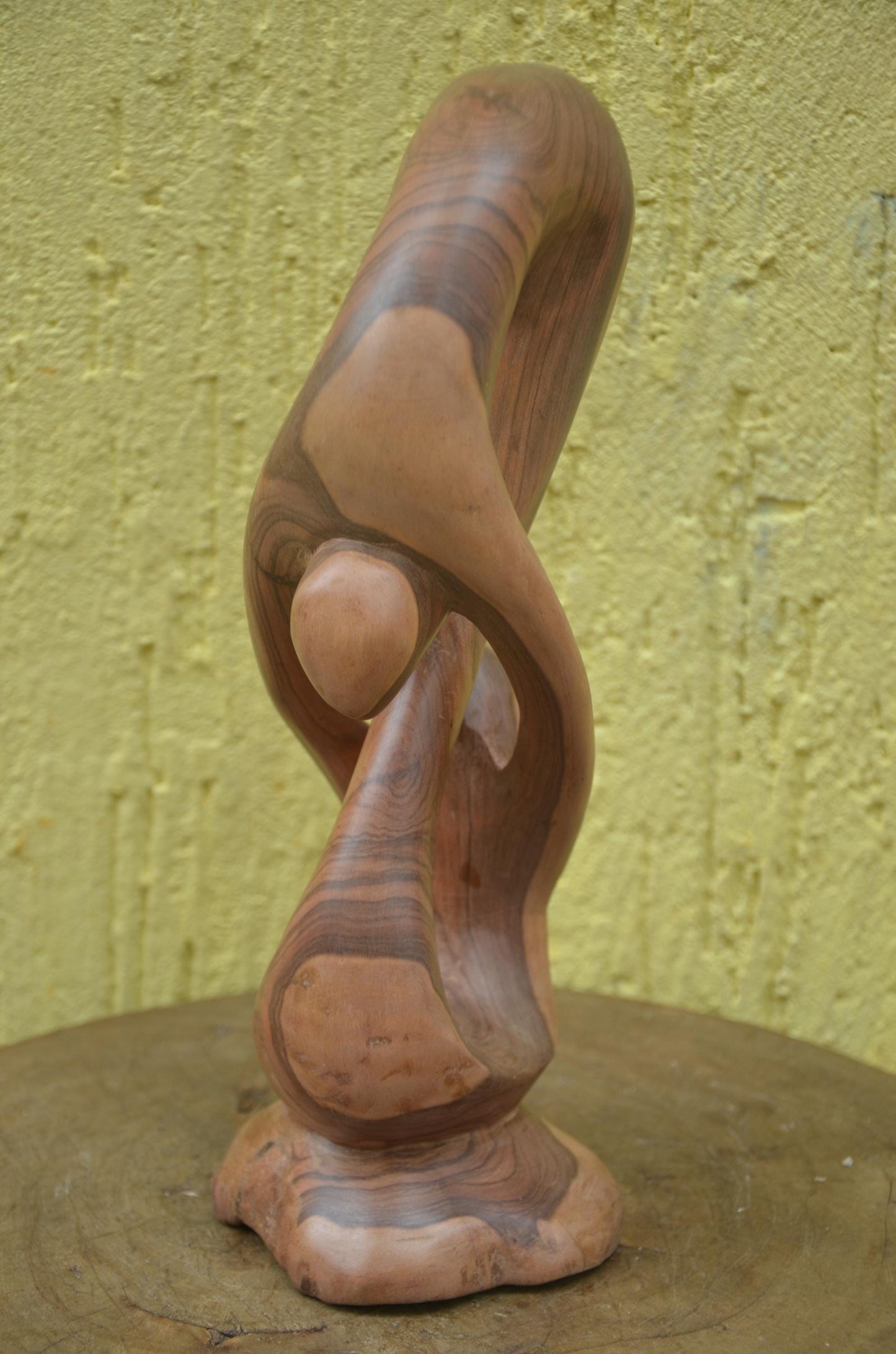 Abstract "Thinking Man" Sculpture | Hand-Carved Natural Hardwood | Minimalist Home Decor