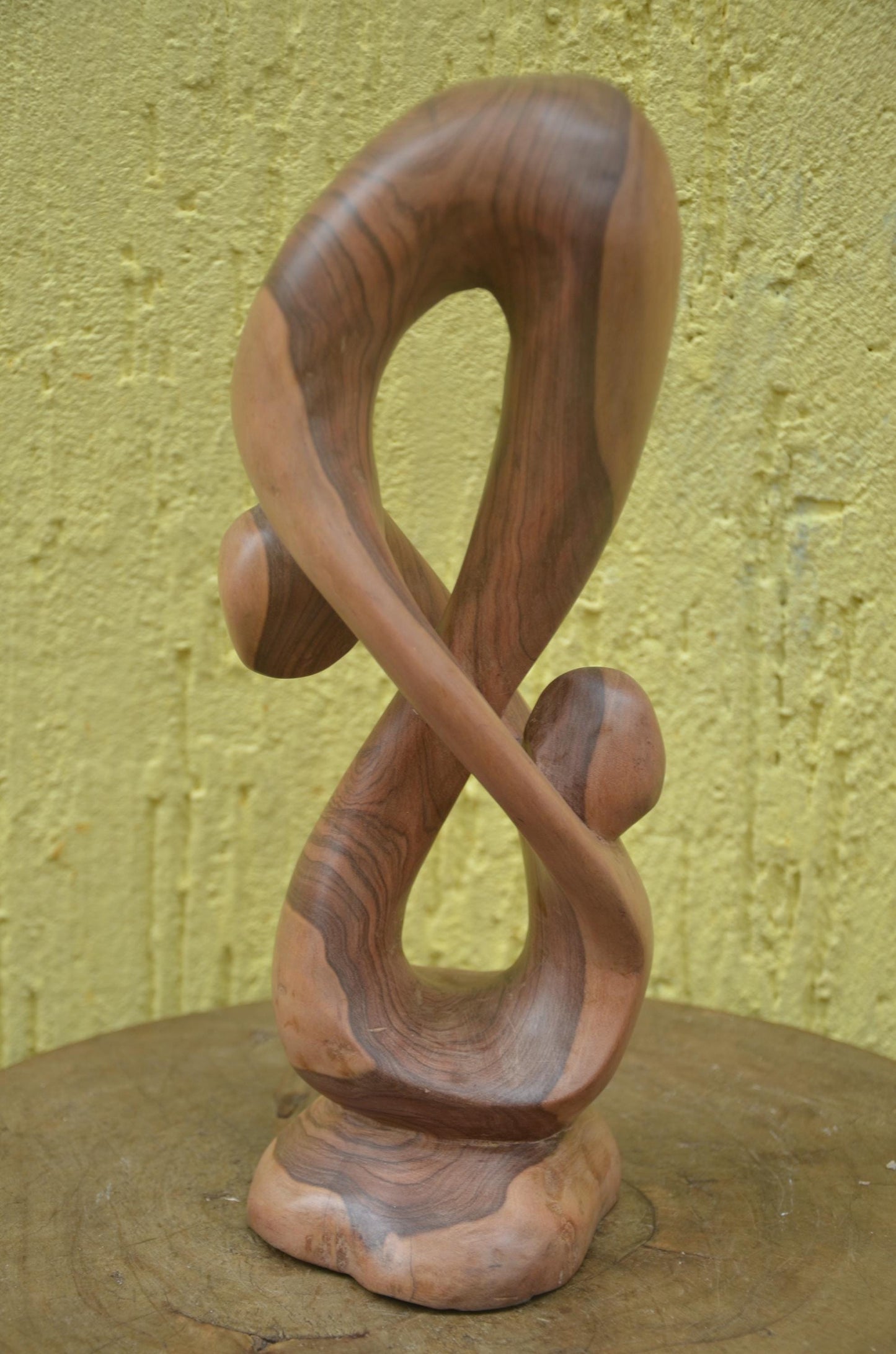 Abstract "Thinking Man" Sculpture | Hand-Carved Natural Hardwood | Minimalist Home Decor