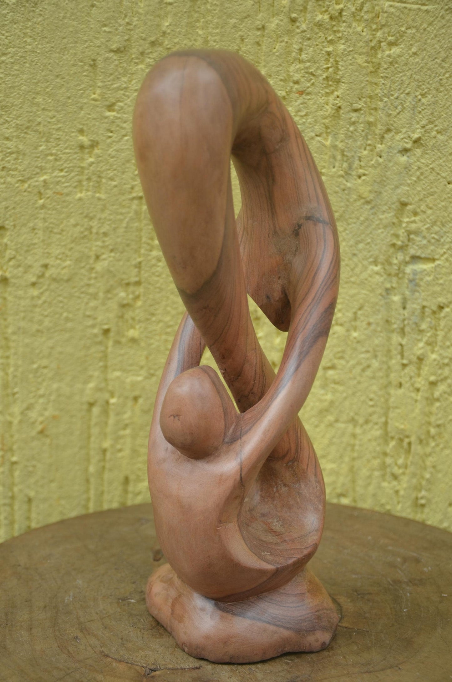 Abstract "Thinking Man" Sculpture | Hand-Carved Natural Hardwood | Minimalist Home Decor
