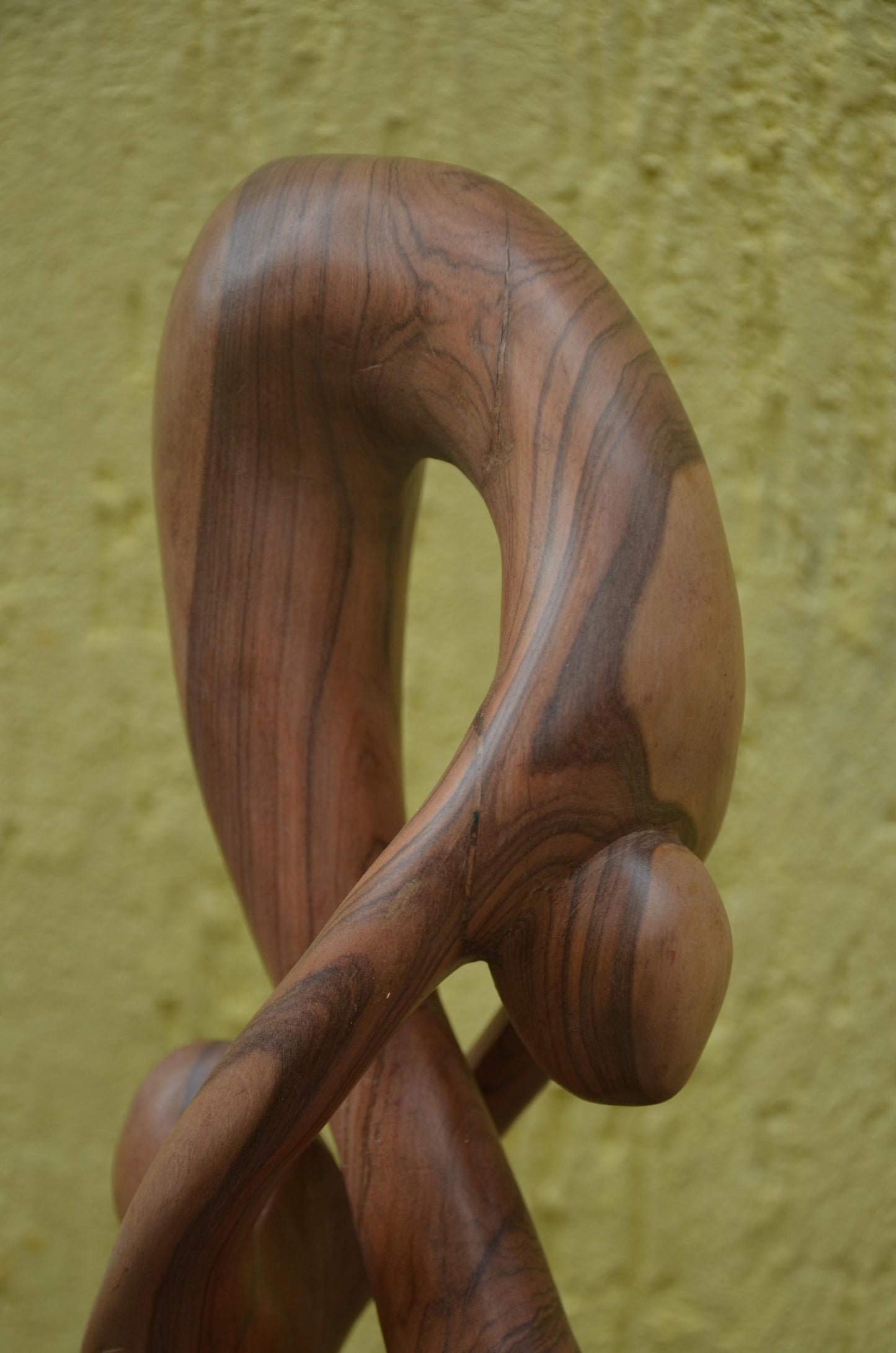 Abstract "Thinking Man" Sculpture | Hand-Carved Natural Hardwood | Minimalist Home Decor