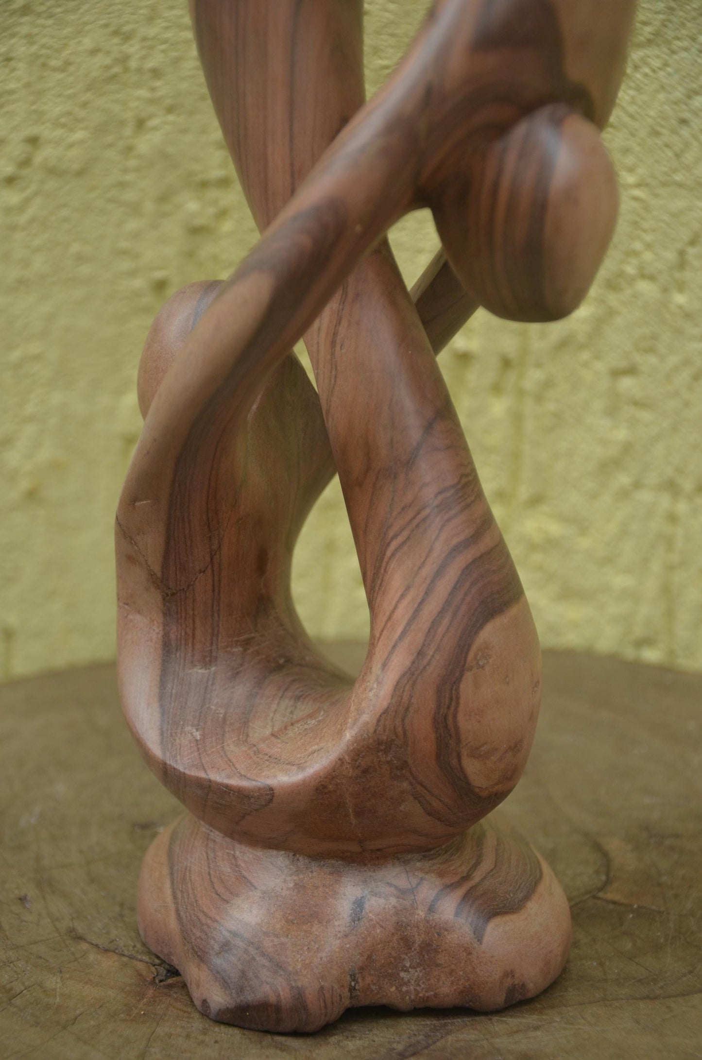 Abstract "Thinking Man" Sculpture | Hand-Carved Natural Hardwood | Minimalist Home Decor