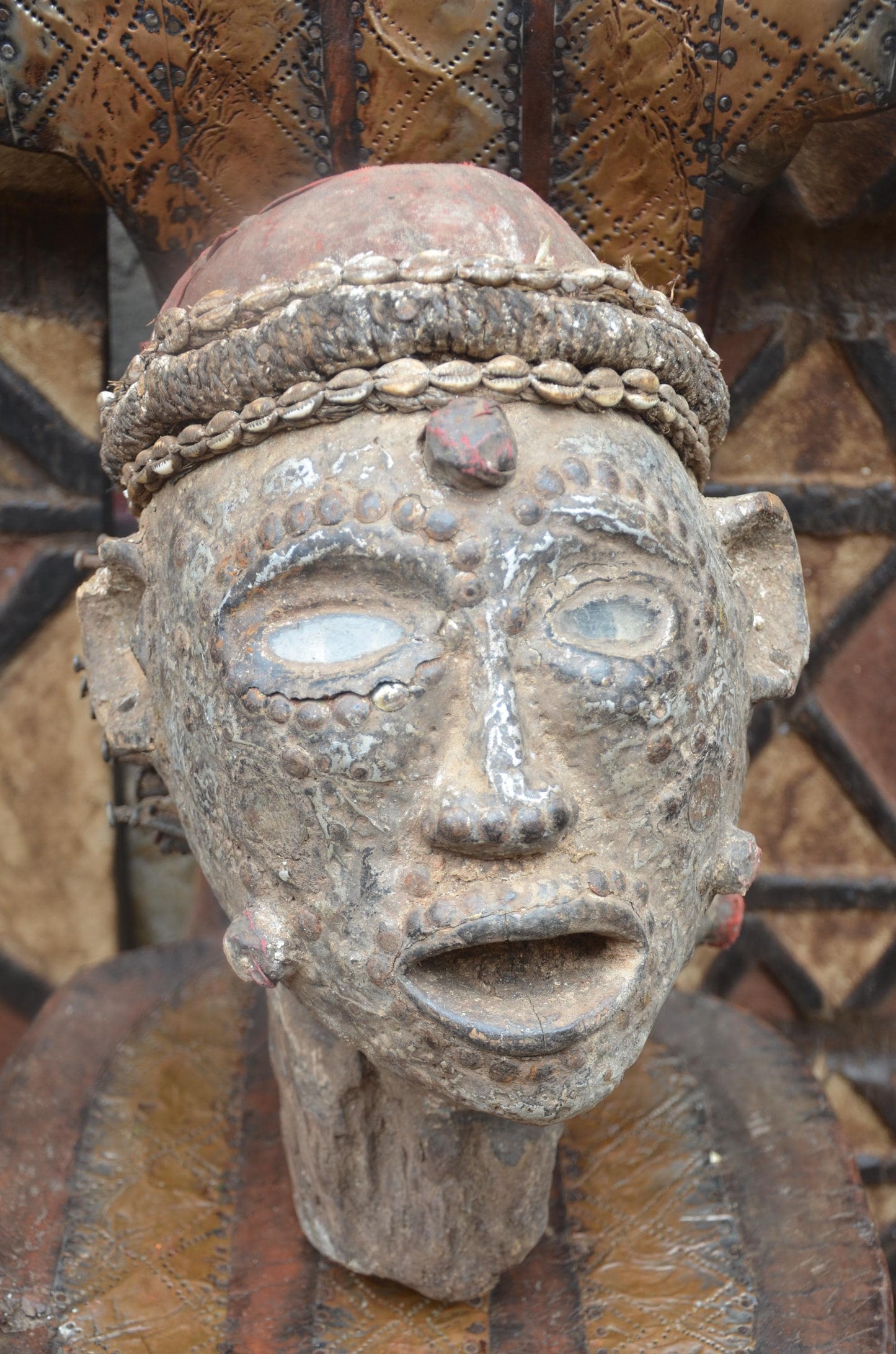 Kuba Bwoom Helmet Mask Congo | African Tribal Wall Decor Hand Carved Wood Art