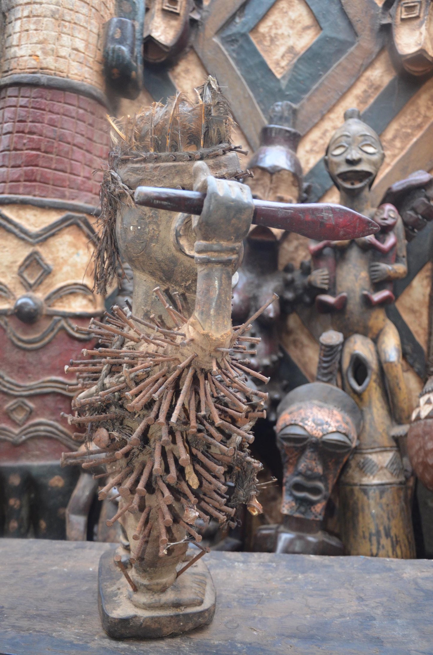 Nkisi Nkondi Nail Figure Kongo | African Power Statue | Congo Tribal Sculpture