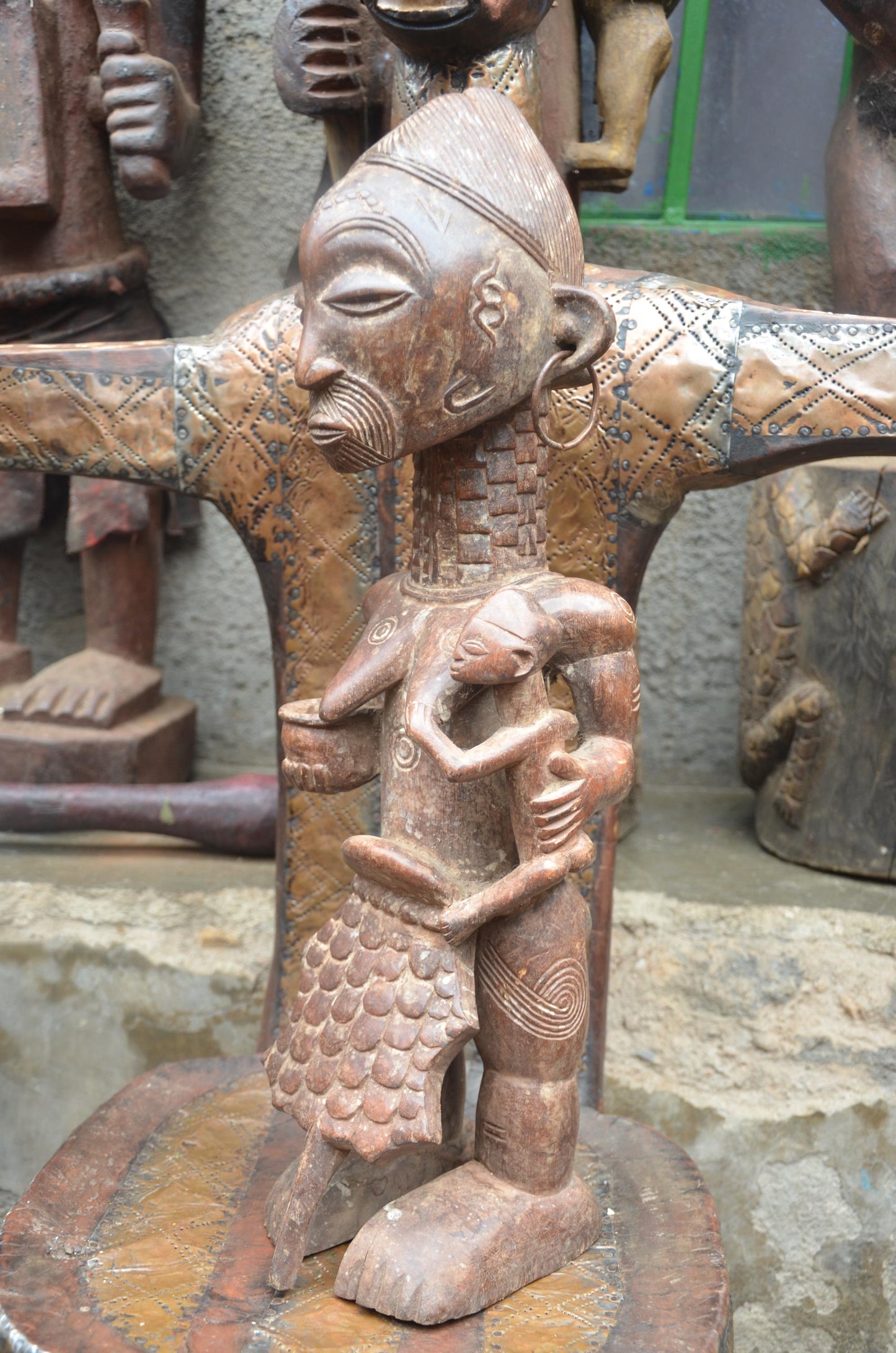Yoruba Maternity Figure Nigeria | African Wood Sculpture | Tribal Mother Statue