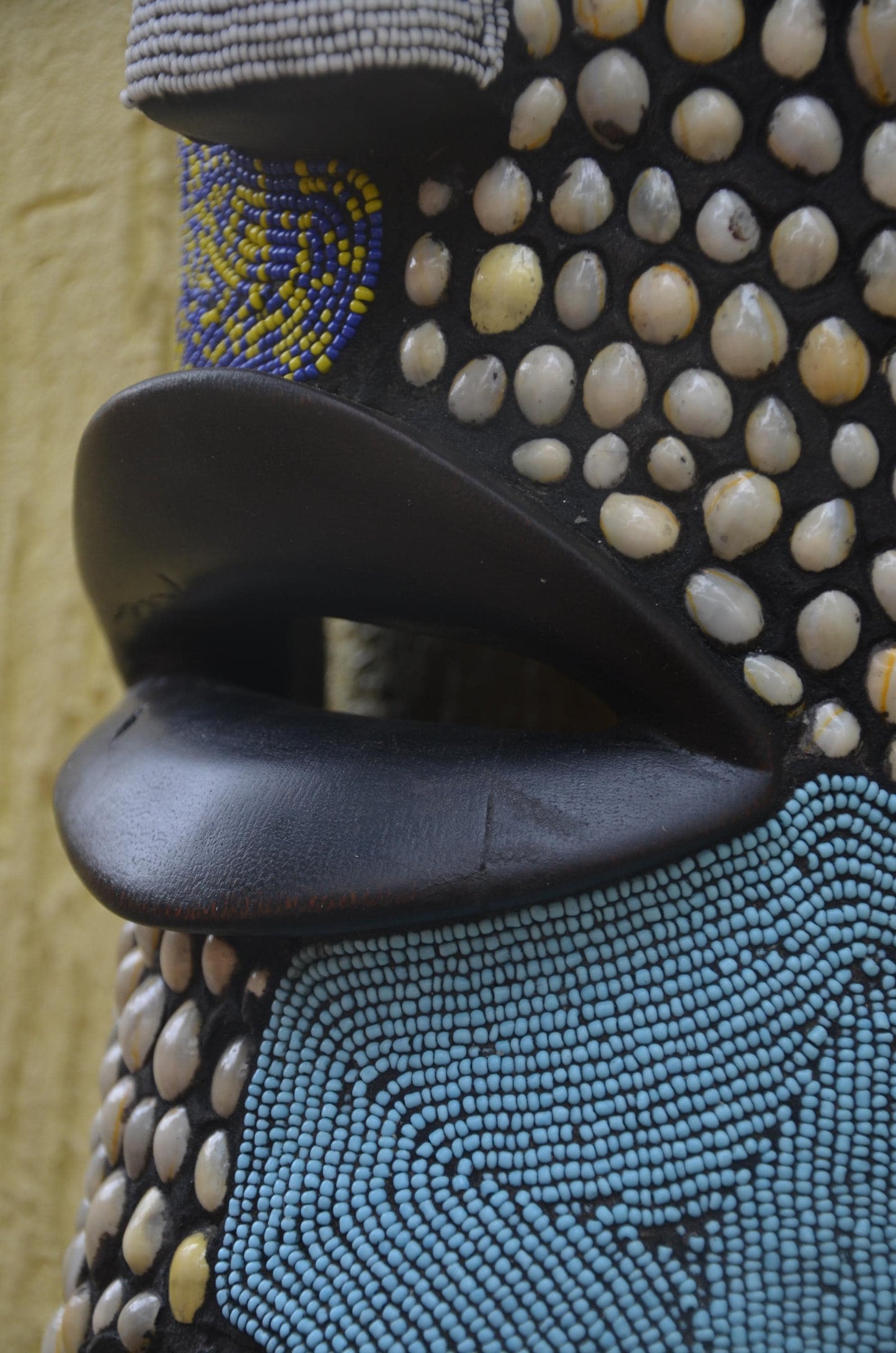 Bamileke Beaded Mask | Authentic Cameroonian Art | Large Ceremonial Wall Sculpture