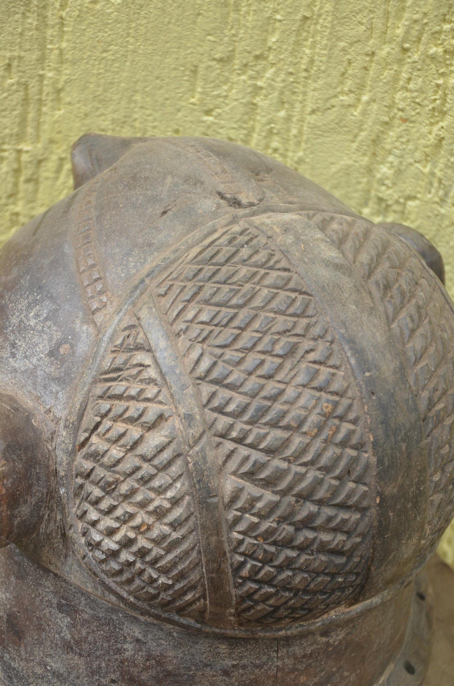 Tabwa Helmet Mask | Hand-Carved Wood Art | Central African Heritage
