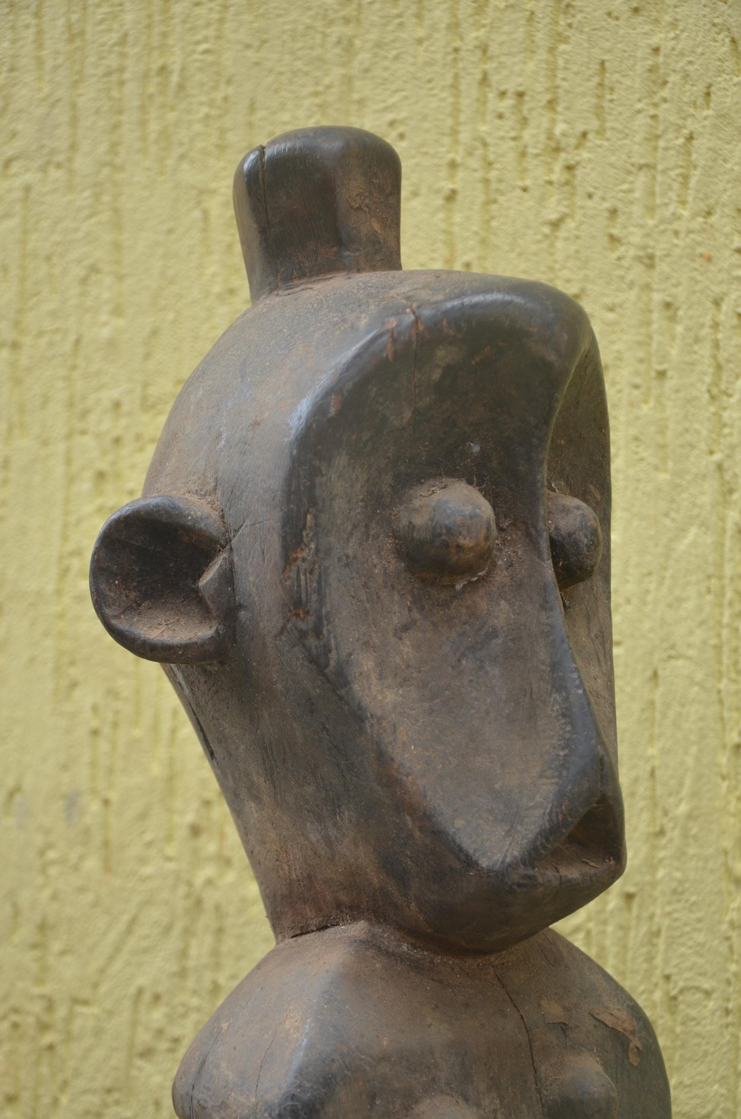 Kumu Fertility Statue | Hand-Carved Wood Figure | Central African Art