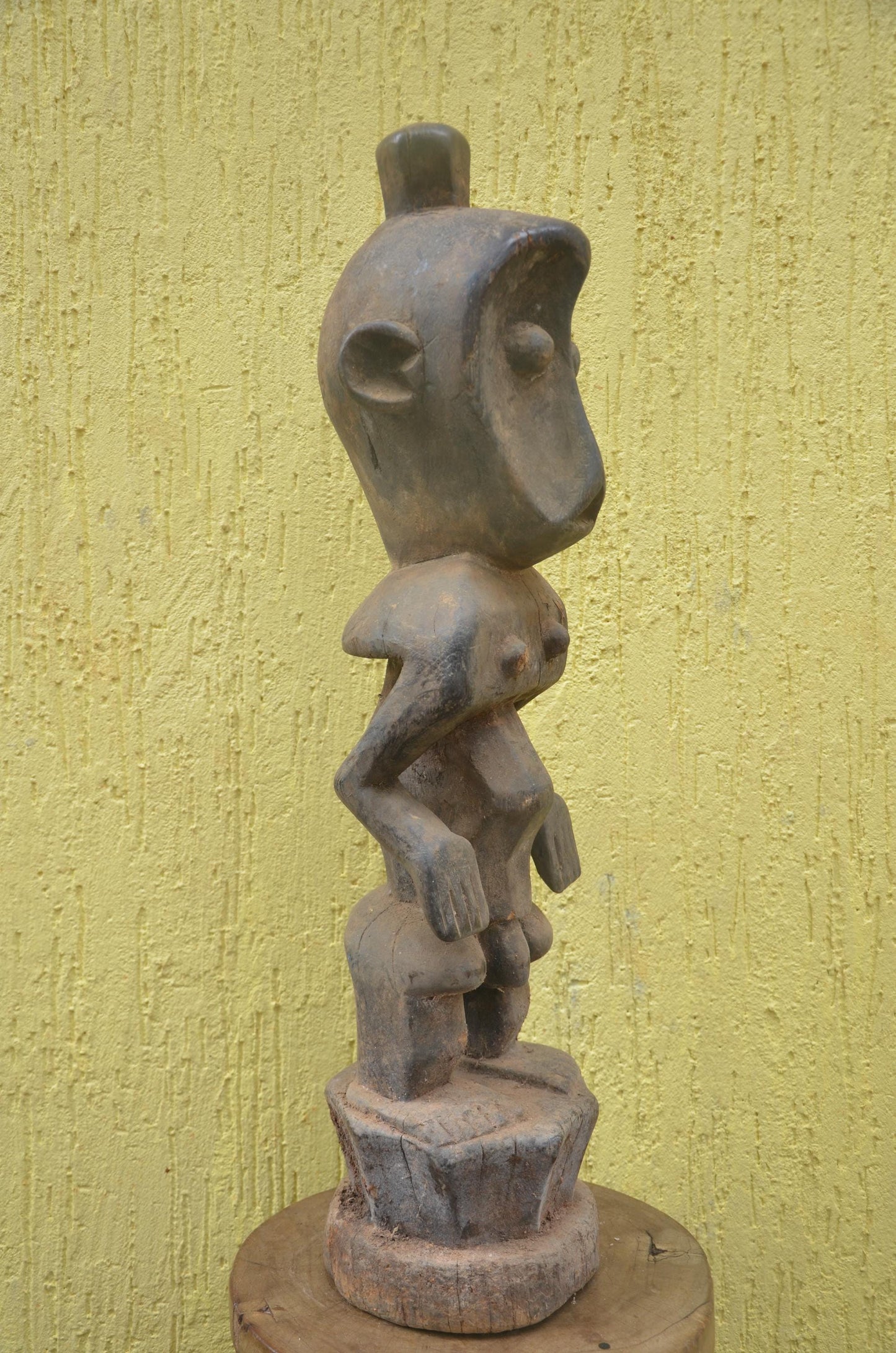 Kumu Fertility Statue | Hand-Carved Wood Figure | Central African Art