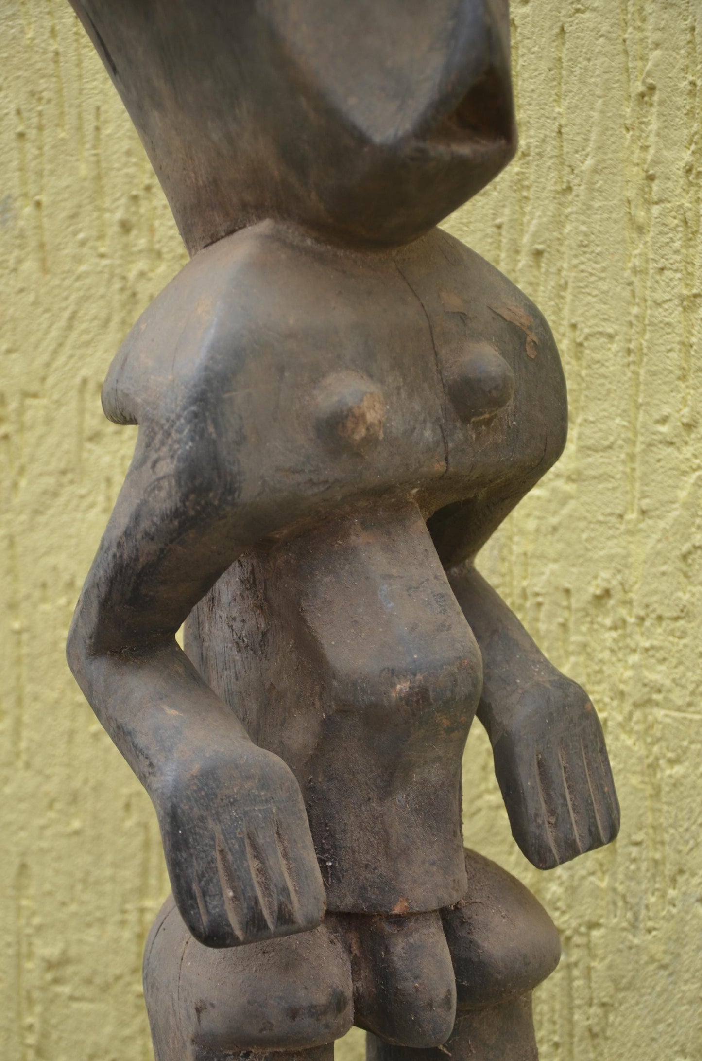 Kumu Fertility Statue | Hand-Carved Wood Figure | Central African Art