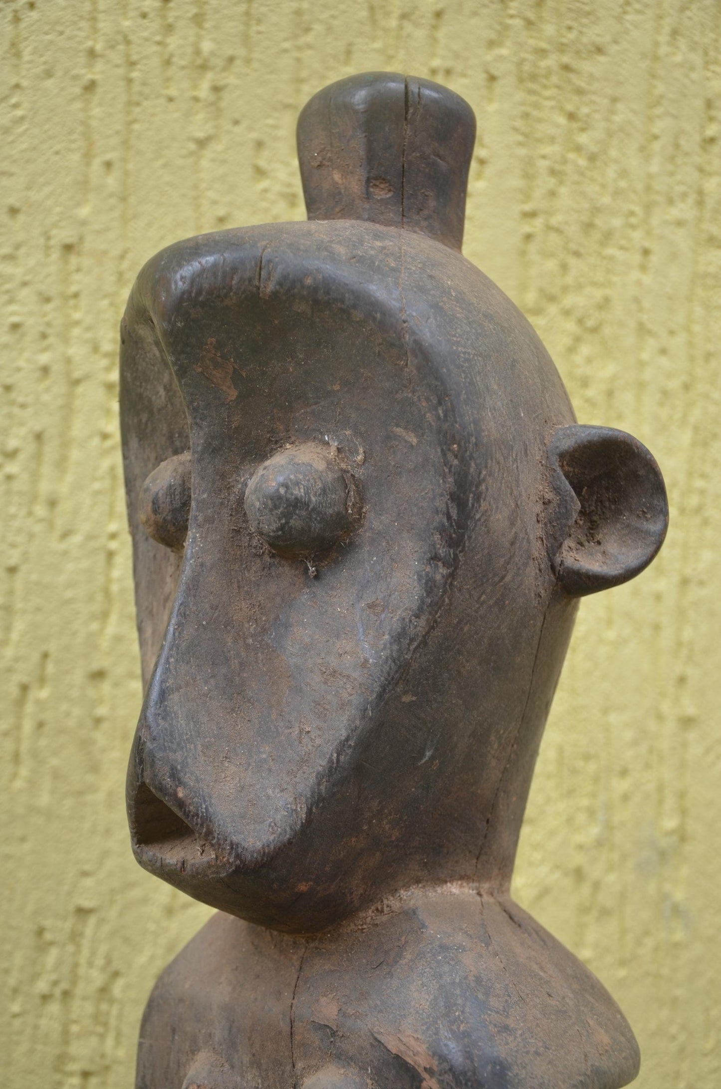 Kumu Fertility Statue | Hand-Carved Wood Figure | Central African Art