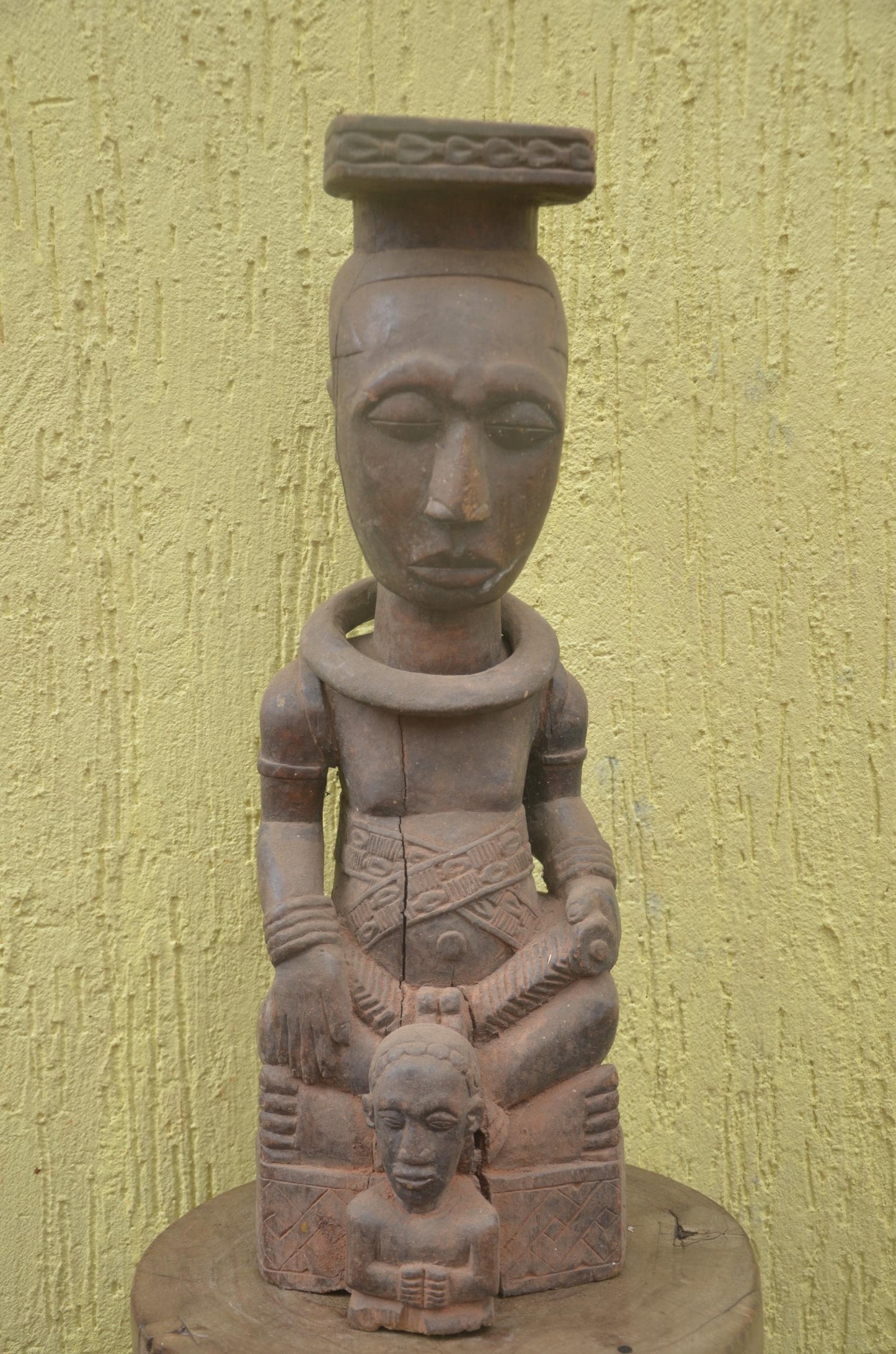 Luba Caryatid Throne | Hand-Carved Wood Royal Seat | DR Congo