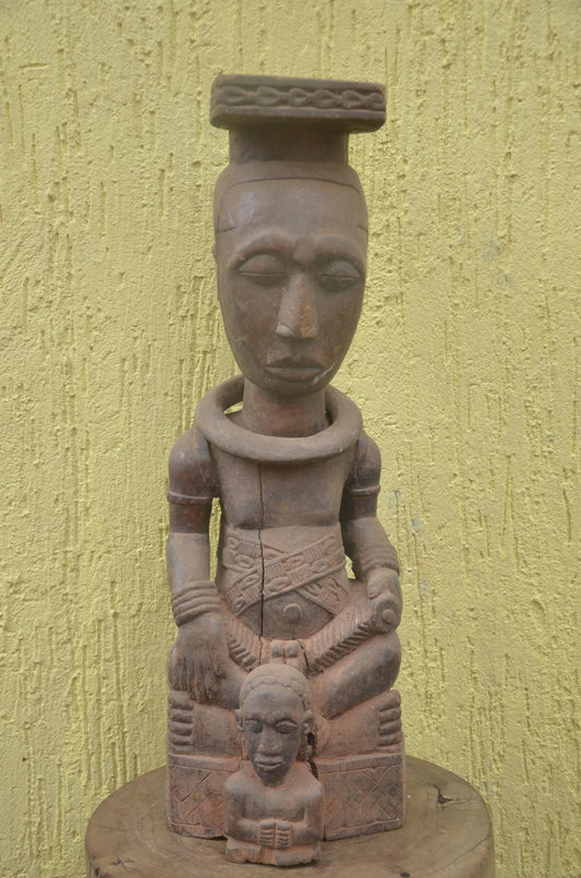 Luba Caryatid Throne | Hand-Carved Wood Royal Seat | DR Congo