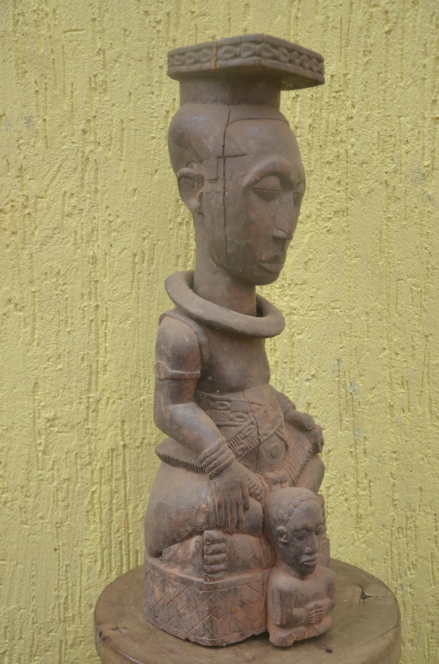 Luba Caryatid Throne | Hand-Carved Wood Royal Seat | DR Congo