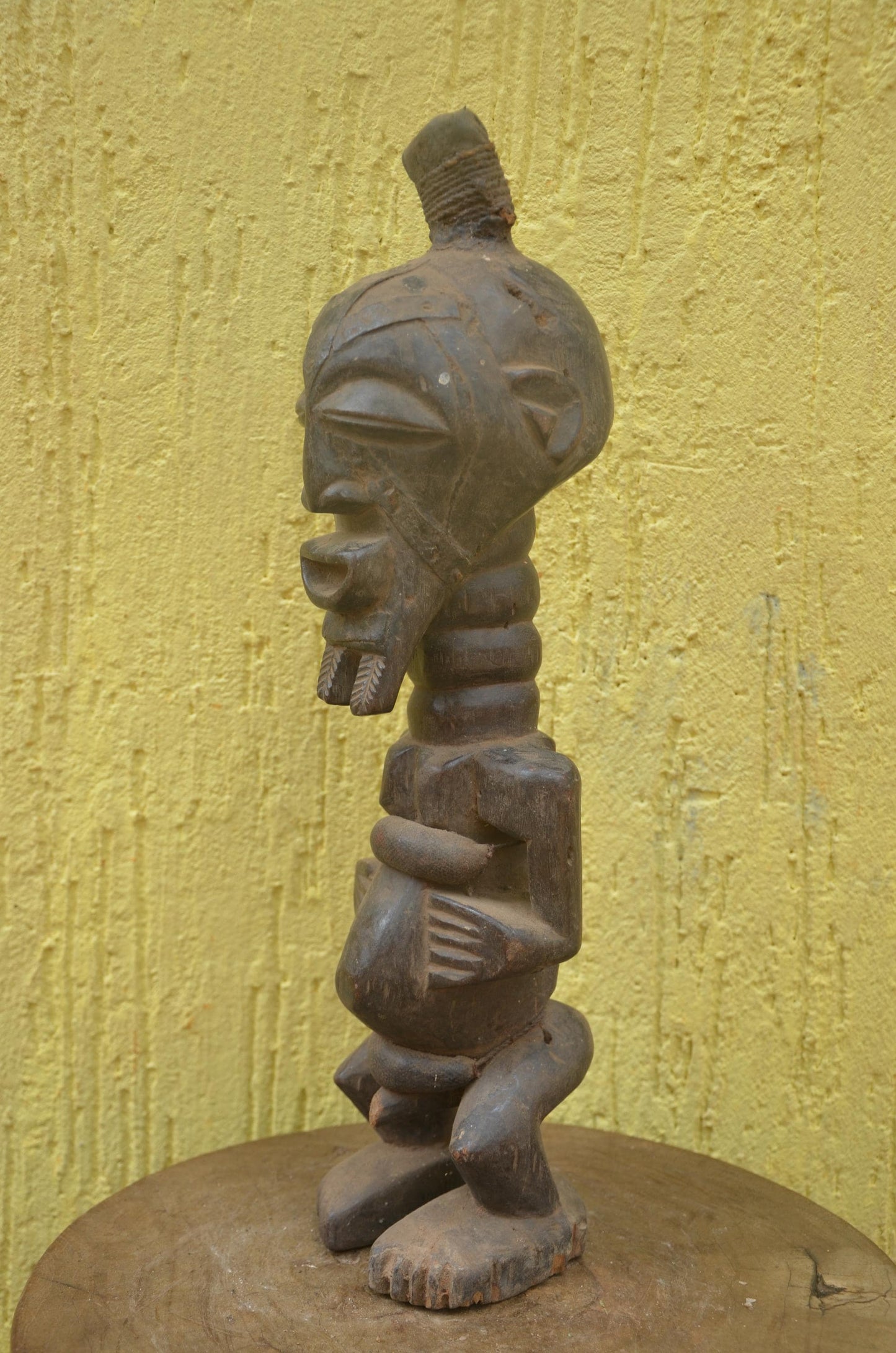 Songye Nkishi Power Statue | Carved Wood Spirit Figure | DR Congo