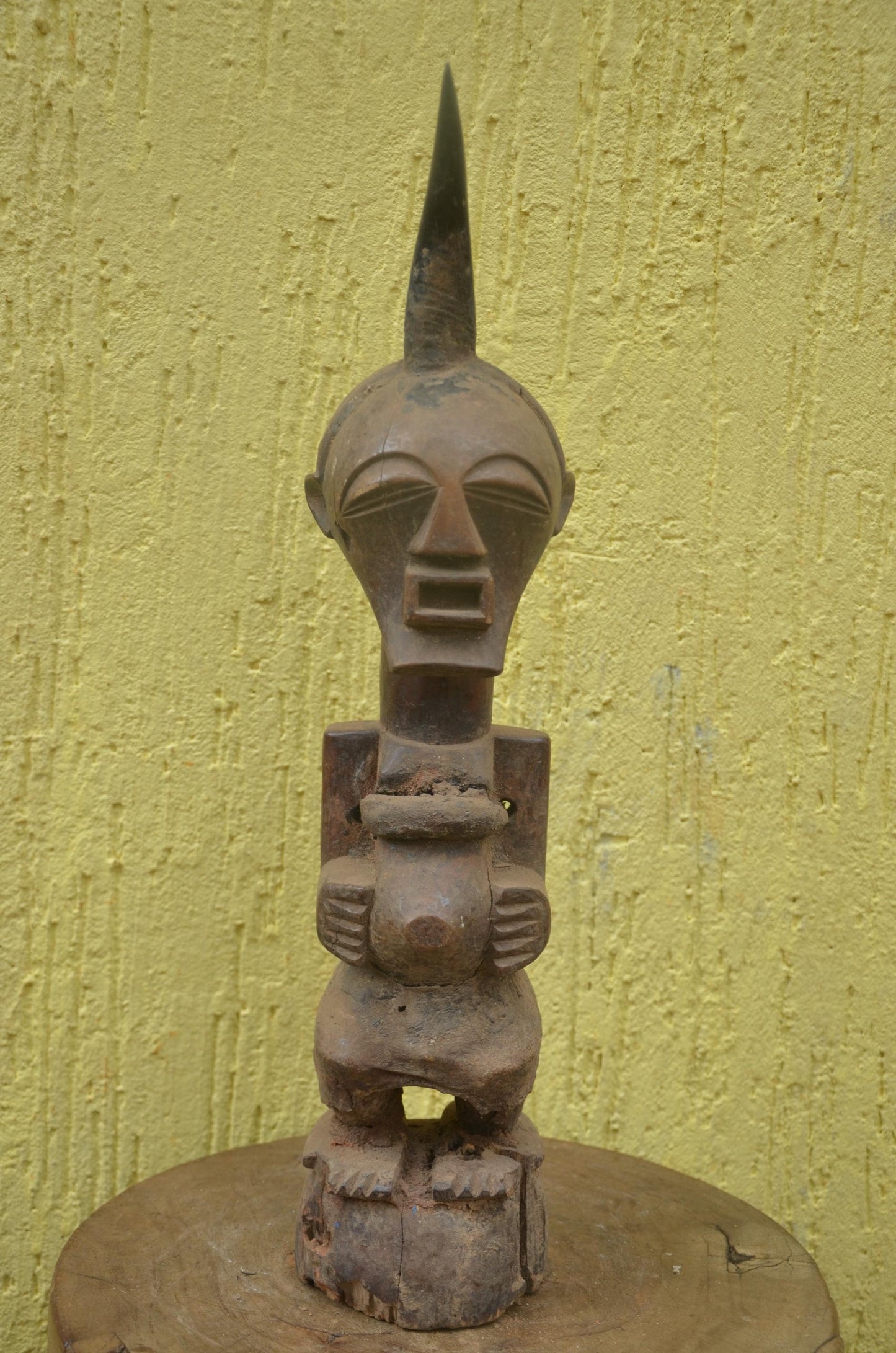 Songye Nkishi Statue | Tall Carved Wood Power Figure | DR Congo
