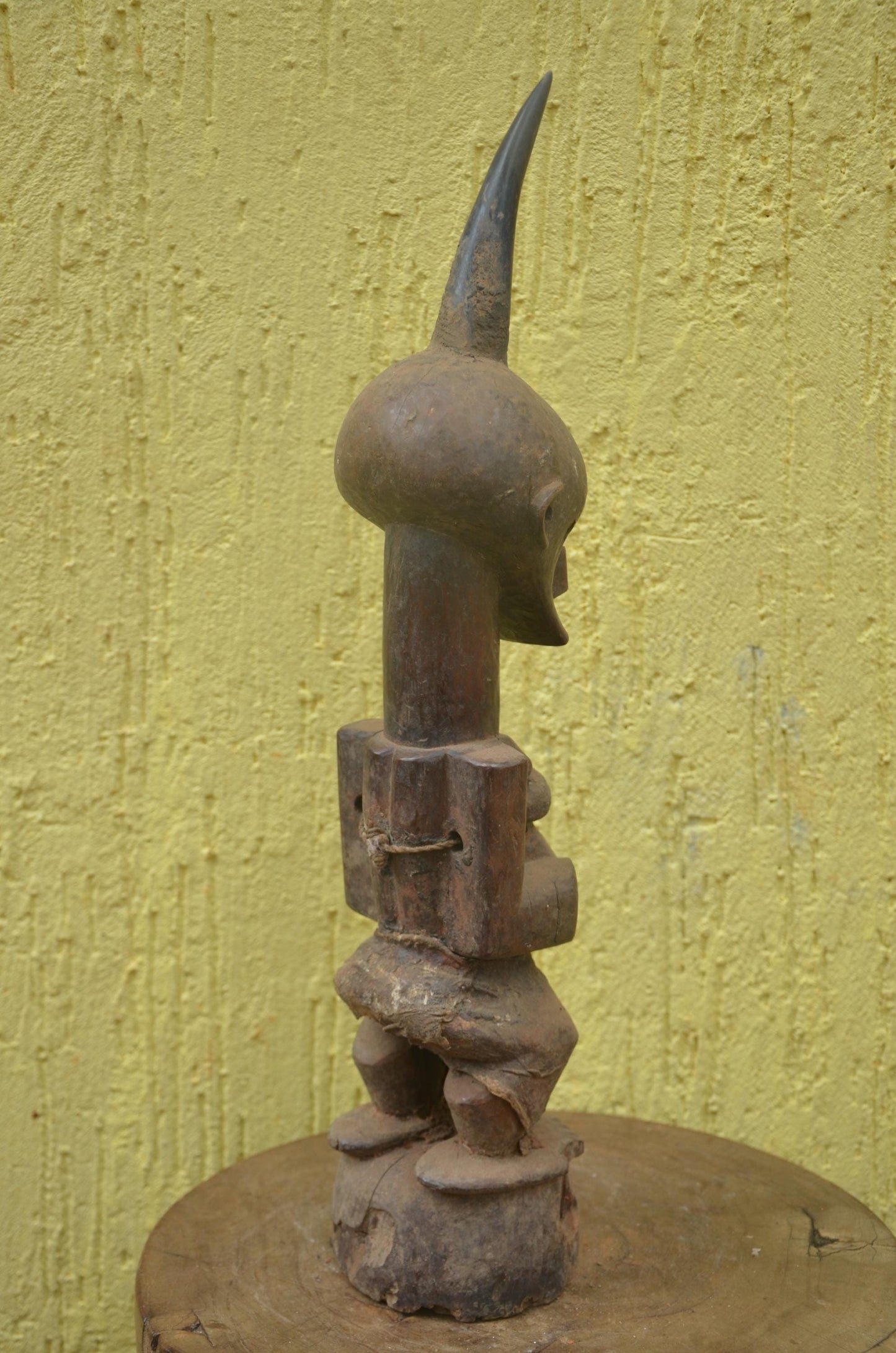 Songye Nkishi Statue | Tall Carved Wood Power Figure | DR Congo