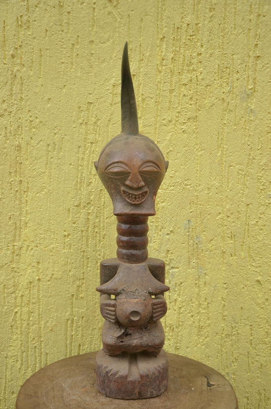 Songye Luba Nkishi Power Figure | Carved Wood Statue | DR Congo