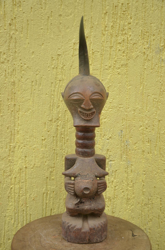 Songye Luba Nkishi Power Figure | Carved Wood Statue | DR Congo
