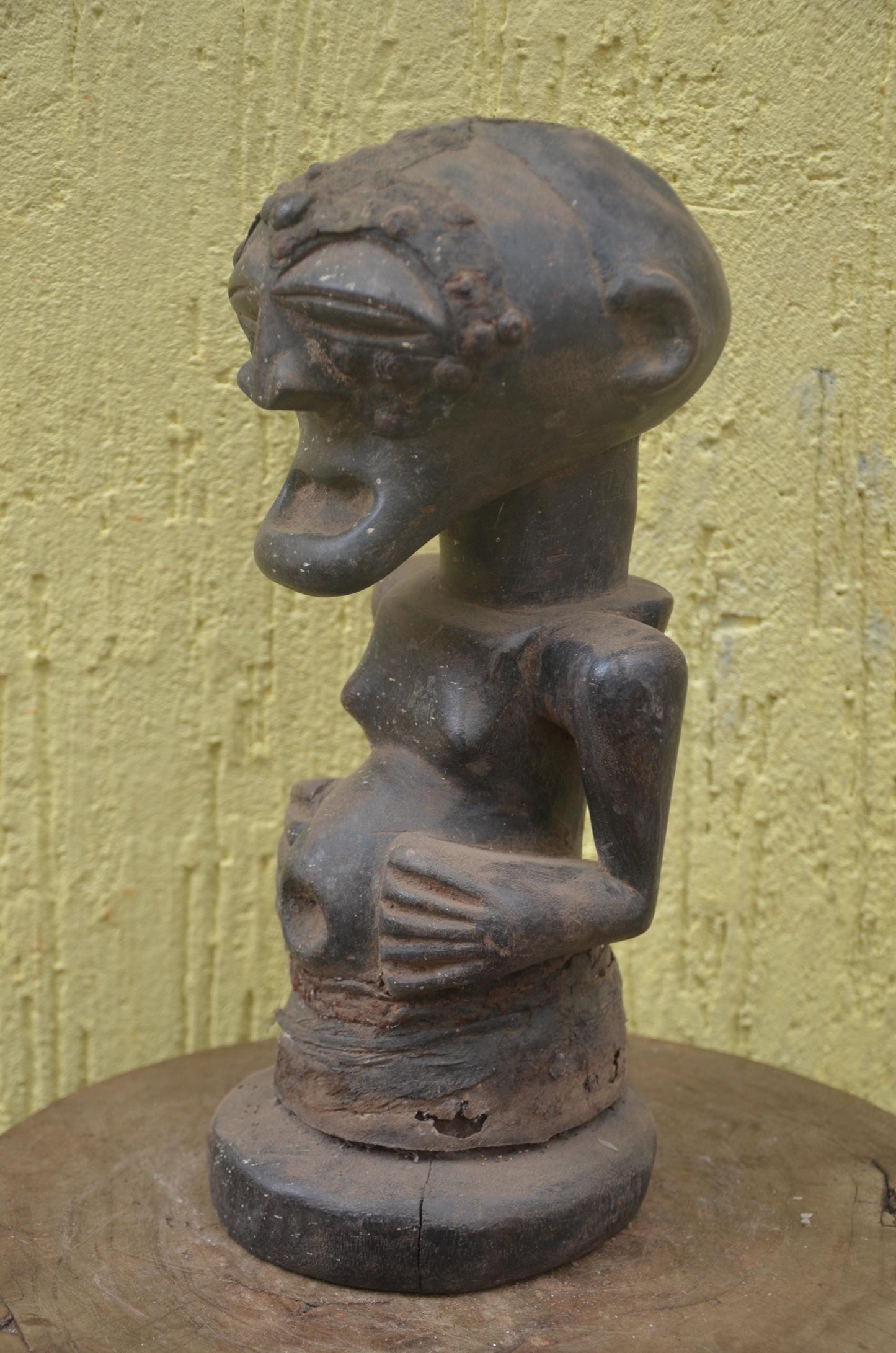 Songye Power Figure | Carved Wood Spirit Statue | Central Africa