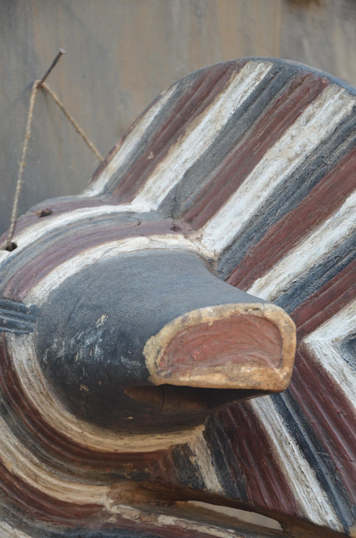 Songye Kifwebe Mask | Striped Wood Ceremonial Art | DR Congo