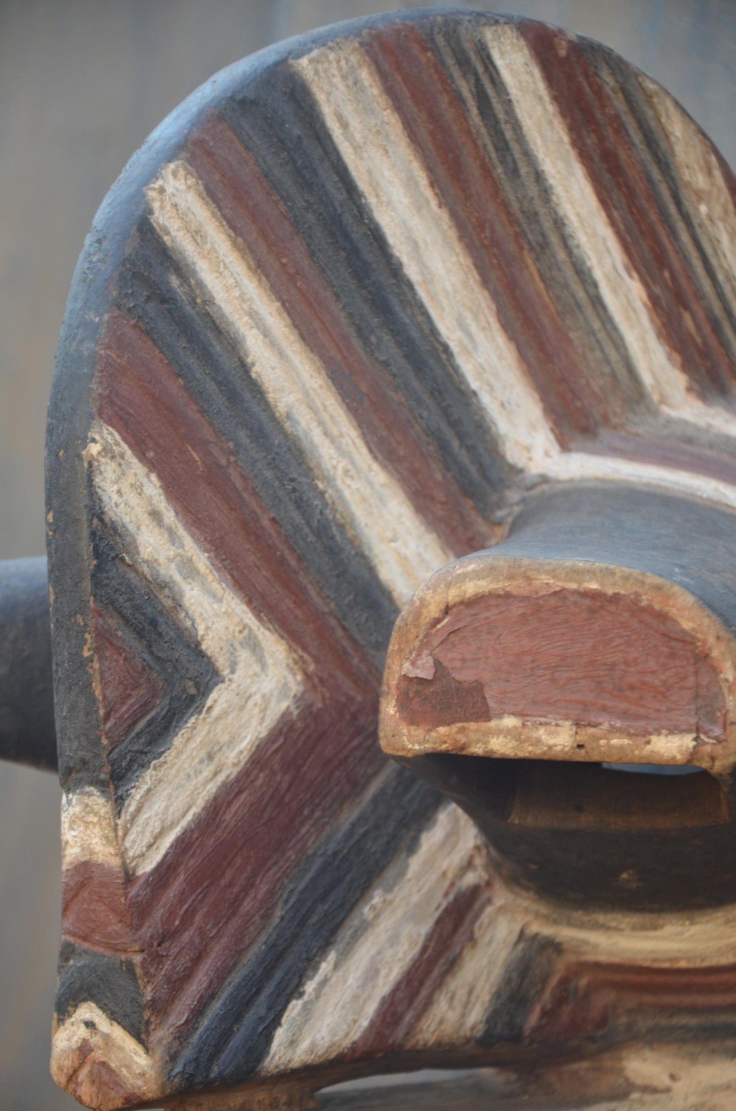 Songye Kifwebe Mask | Striped Wood Ceremonial Art | DR Congo