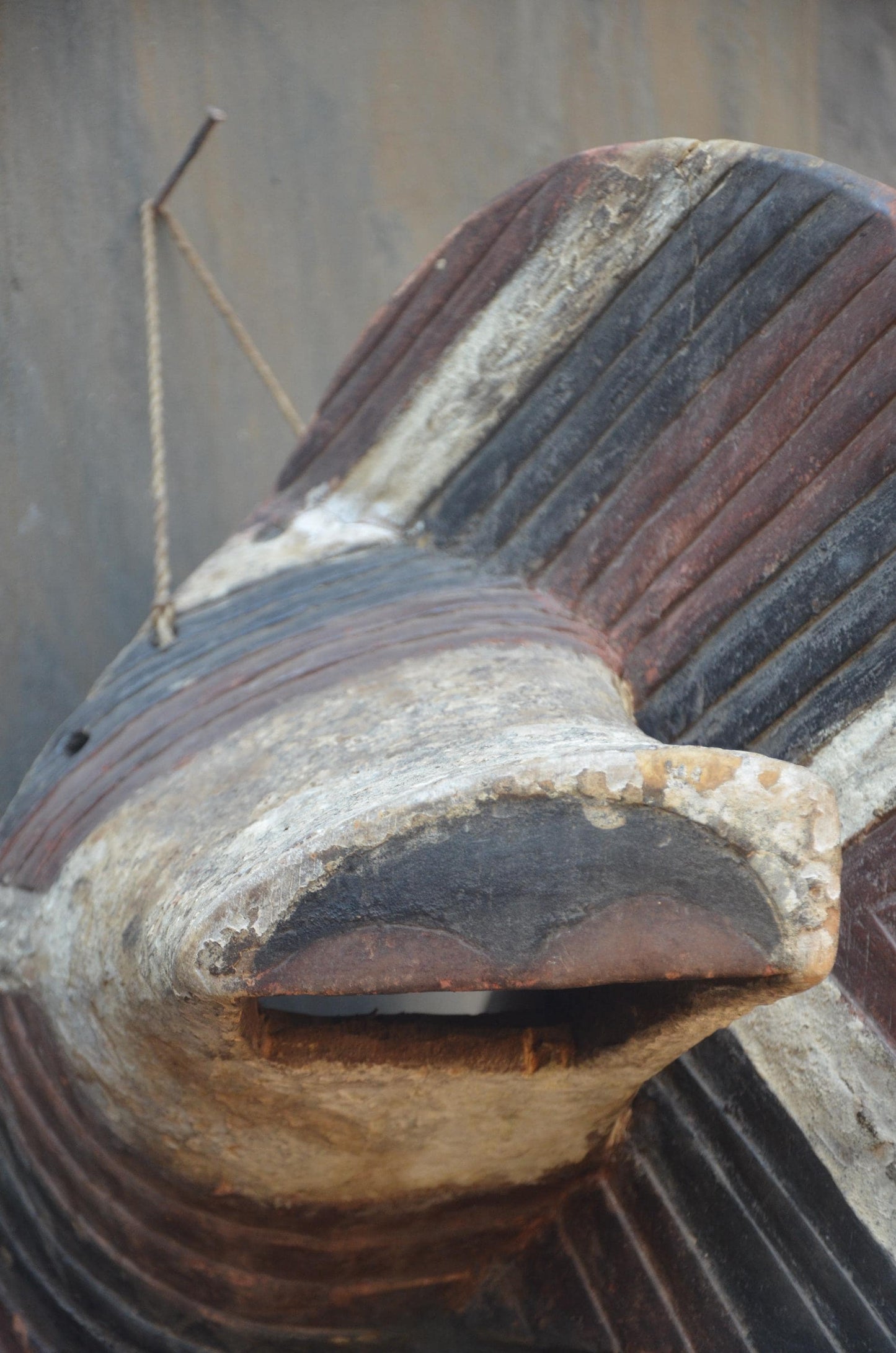 Songye Kifwebe Bird Mask | Carved Wood Animal Spirit | DR Congo