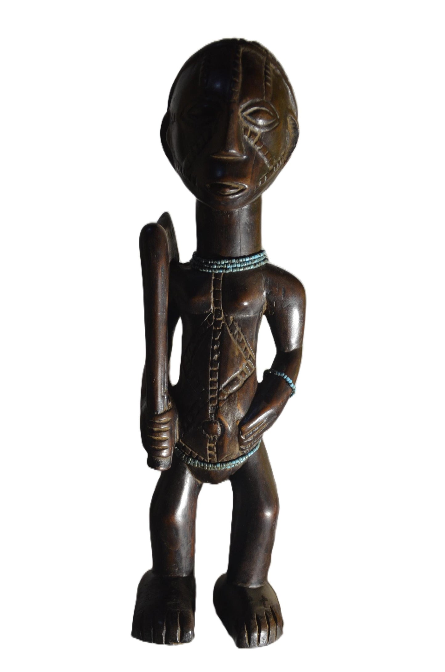 Tabwa Guardian Male Figure DRC | African Wood Sculpture | Congo Tribal Statue
