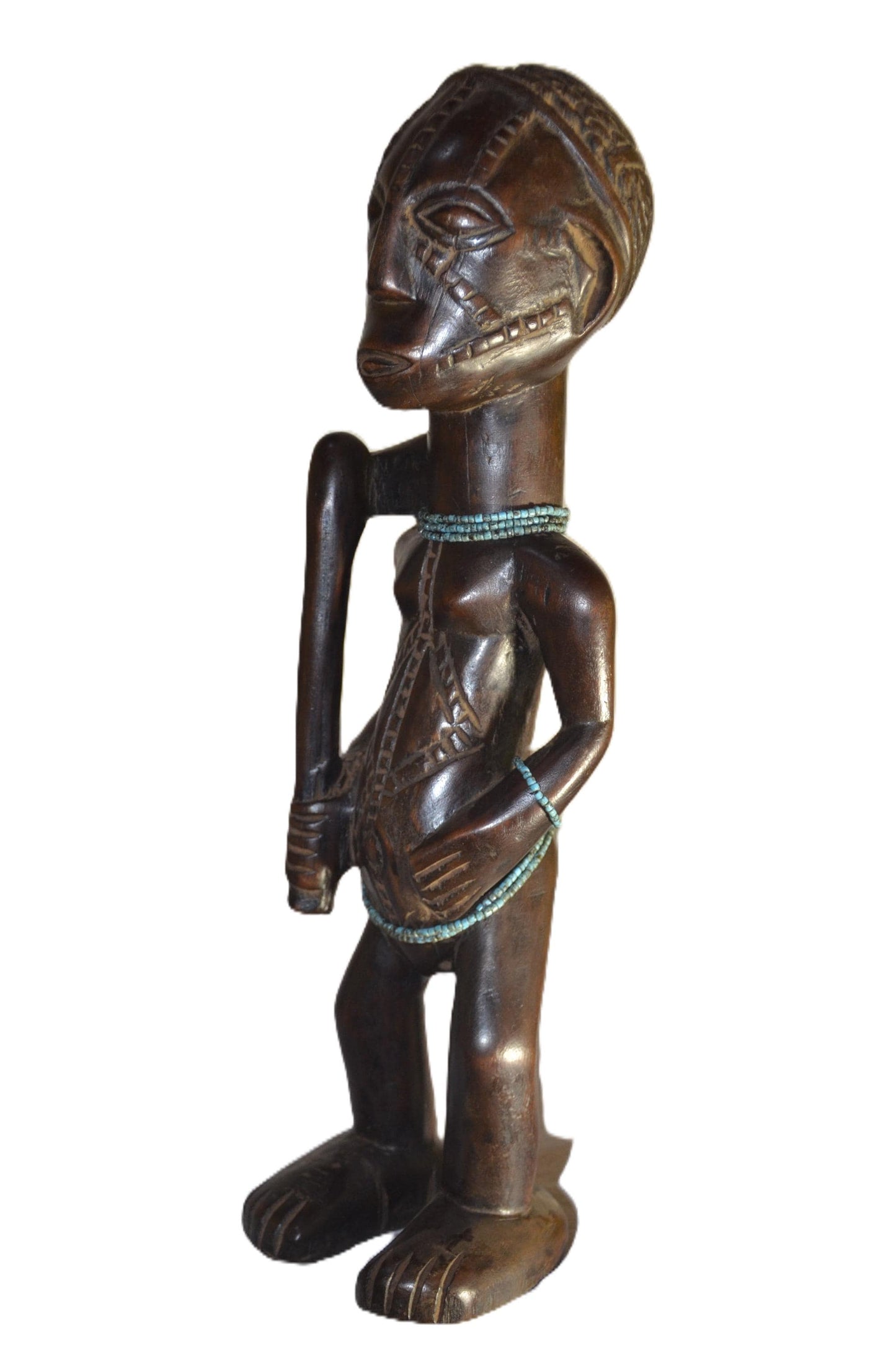 Tabwa Guardian Male Figure DRC | African Wood Sculpture | Congo Tribal Statue