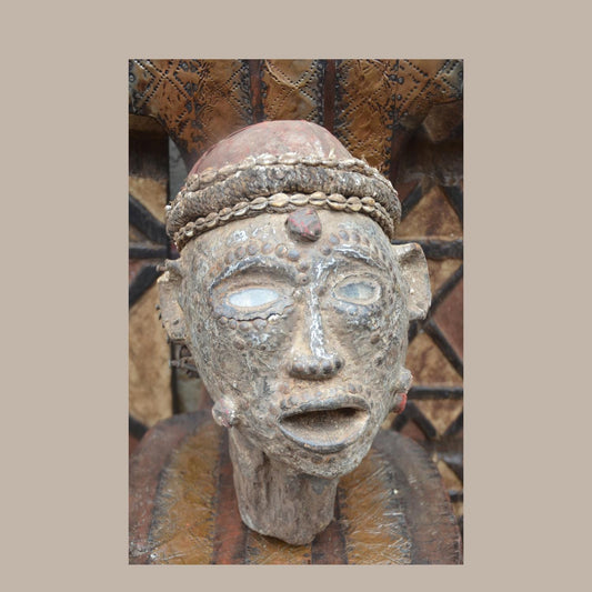 Kuba Bwoom Helmet Mask Congo | African Tribal Wall Decor Hand Carved Wood Art