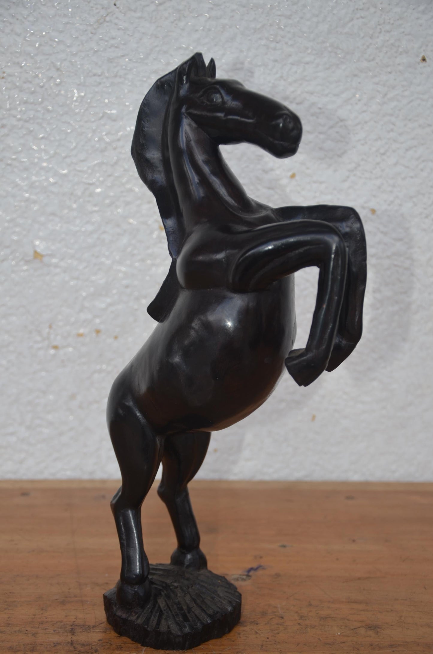 Ebony Horse Statue | Hand-Carved Luxury Wood Sculpture | African Blackwood Equestrian Art