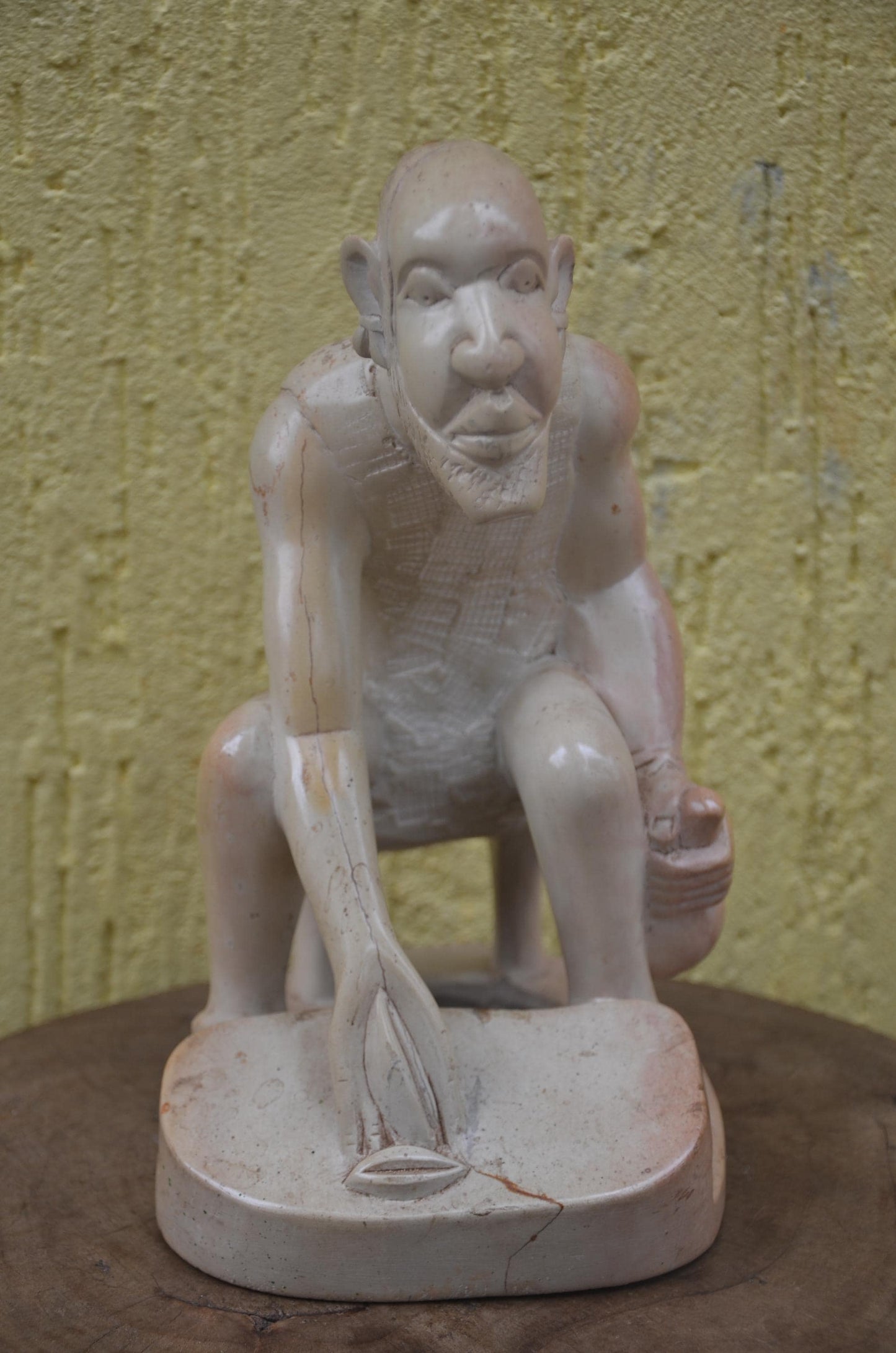 African Soapstone Sculpture | Hand-Carved Folk Art | Minimalist Stone Statue