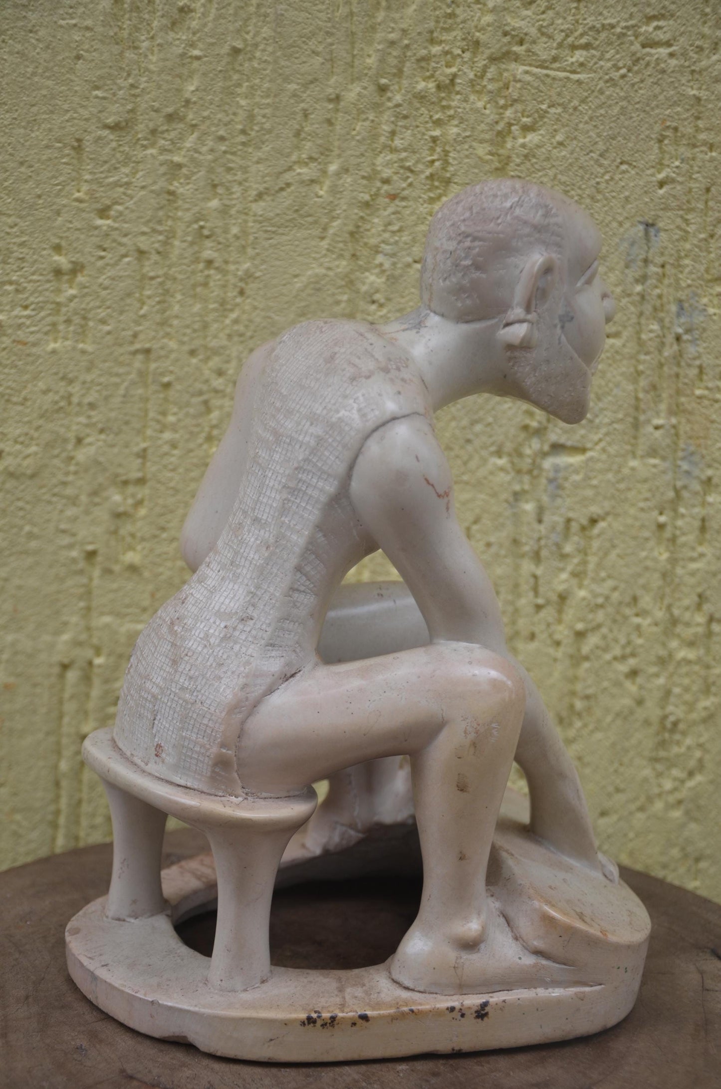 African Soapstone Sculpture | Hand-Carved Folk Art | Minimalist Stone Statue