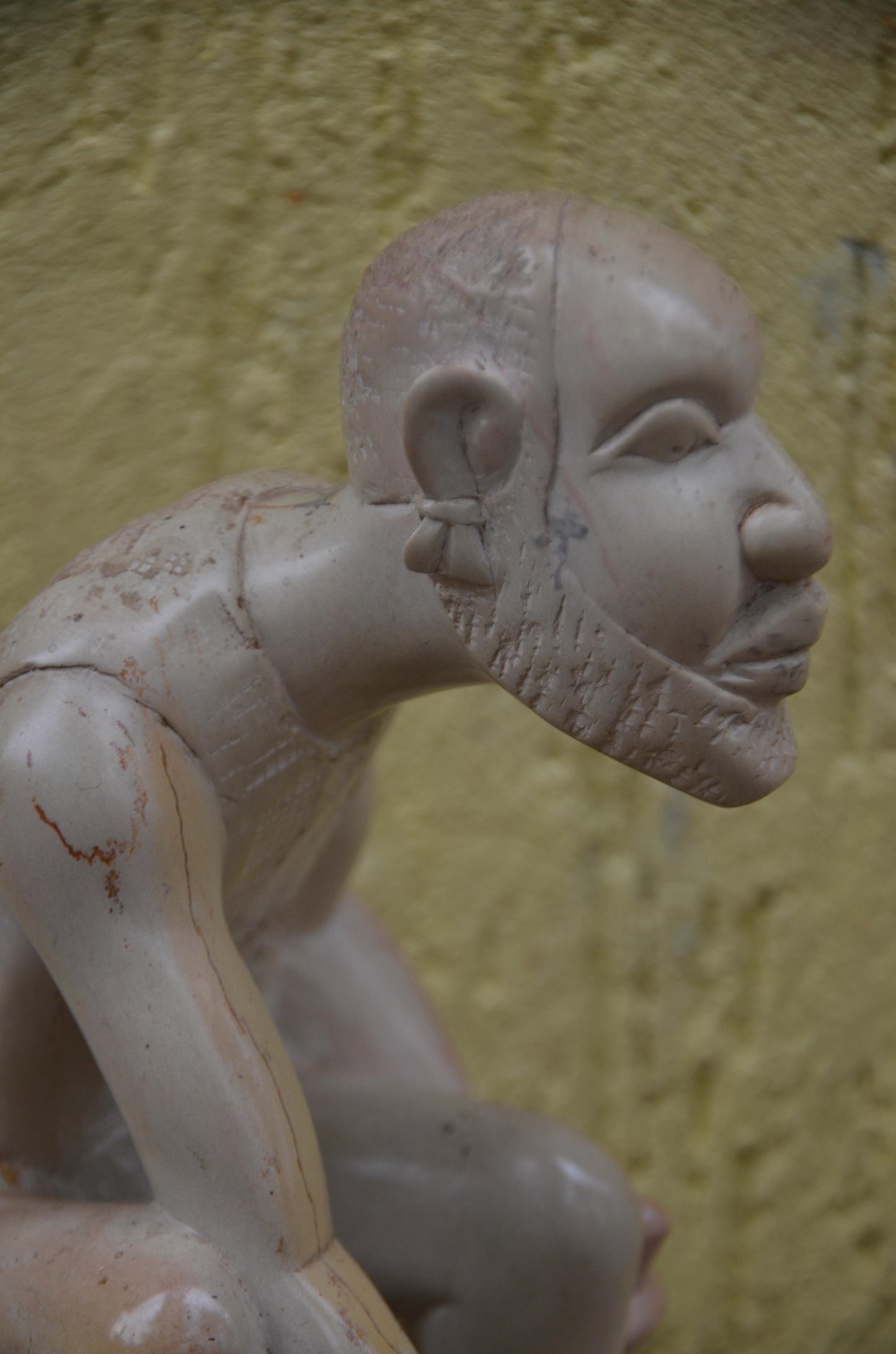African Soapstone Sculpture | Hand-Carved Folk Art | Minimalist Stone Statue