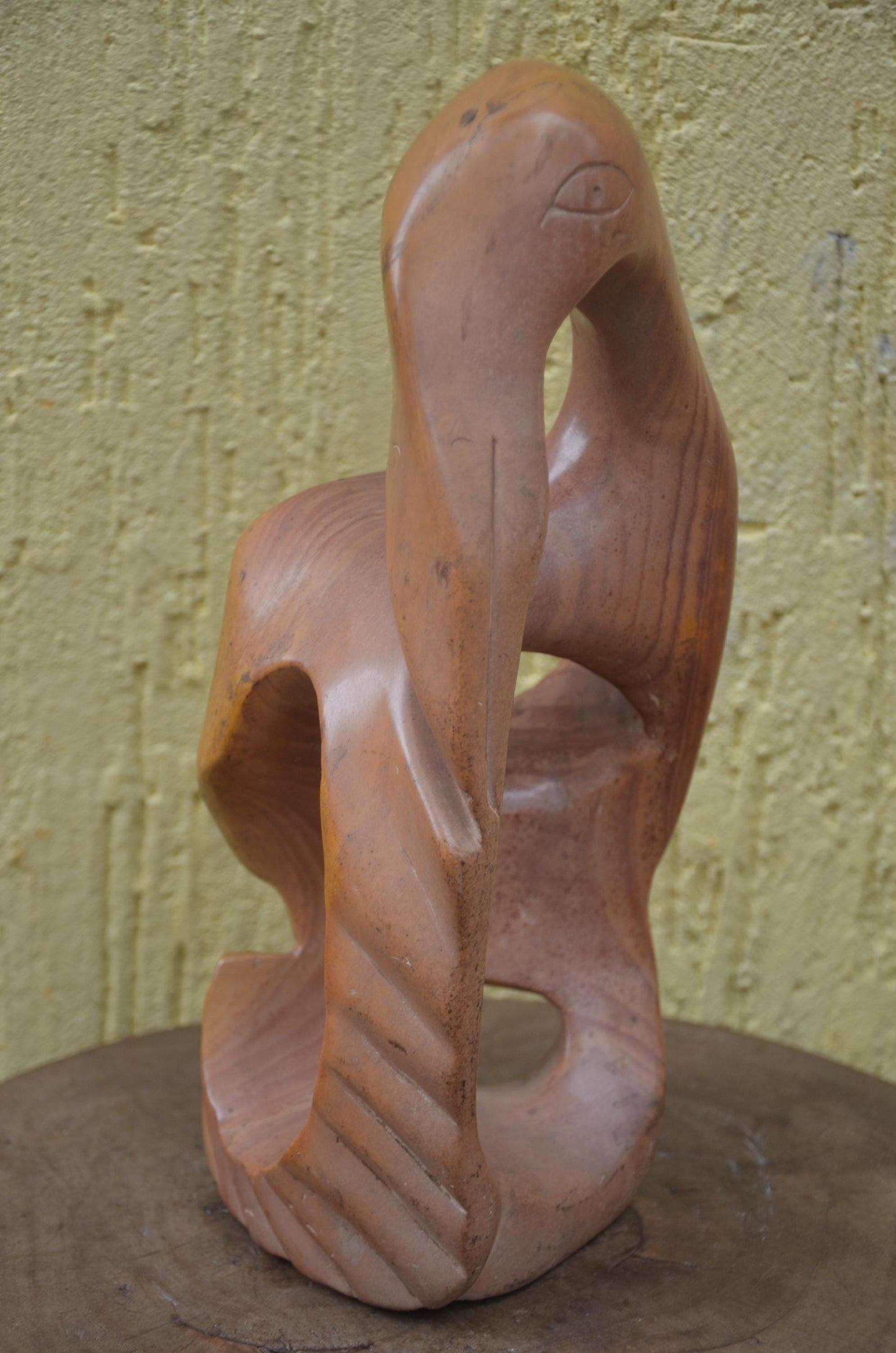 Abstract Bird Sculpture | Hand-Carved African Soapstone Art | Avian Folk Statue