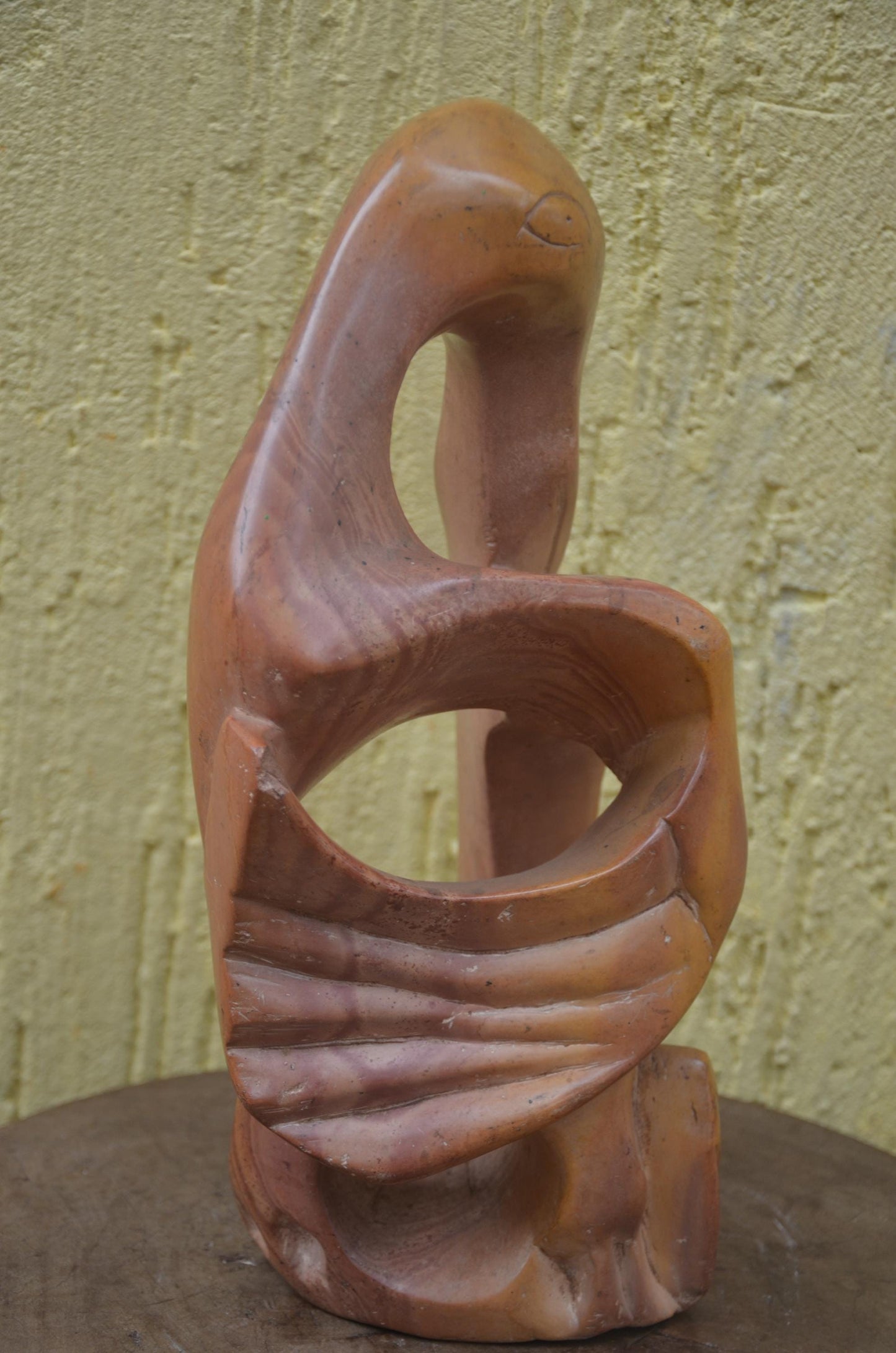 Abstract Bird Sculpture | Hand-Carved African Soapstone Art | Avian Folk Statue