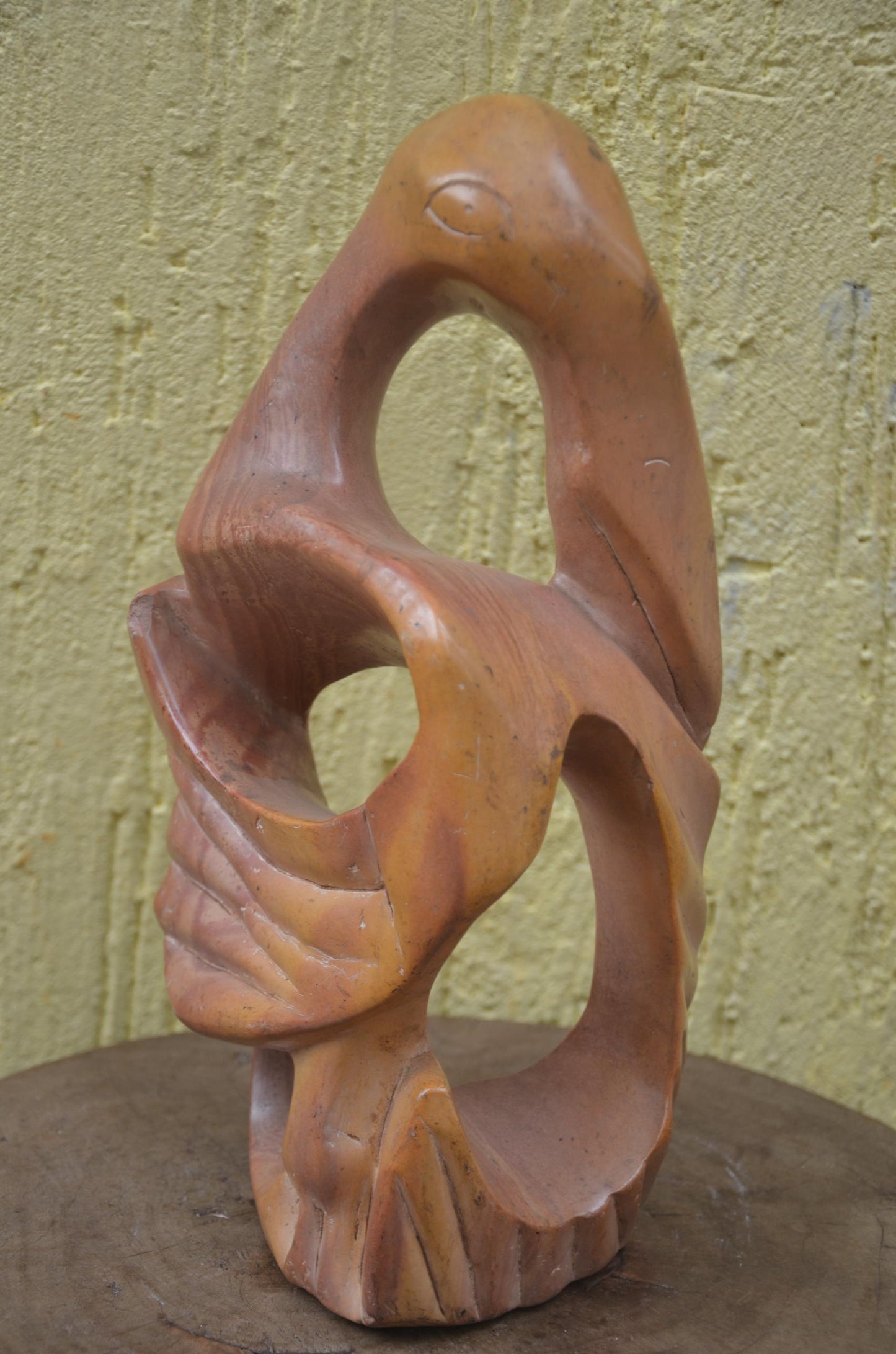 Abstract Bird Sculpture | Hand-Carved African Soapstone Art | Avian Folk Statue
