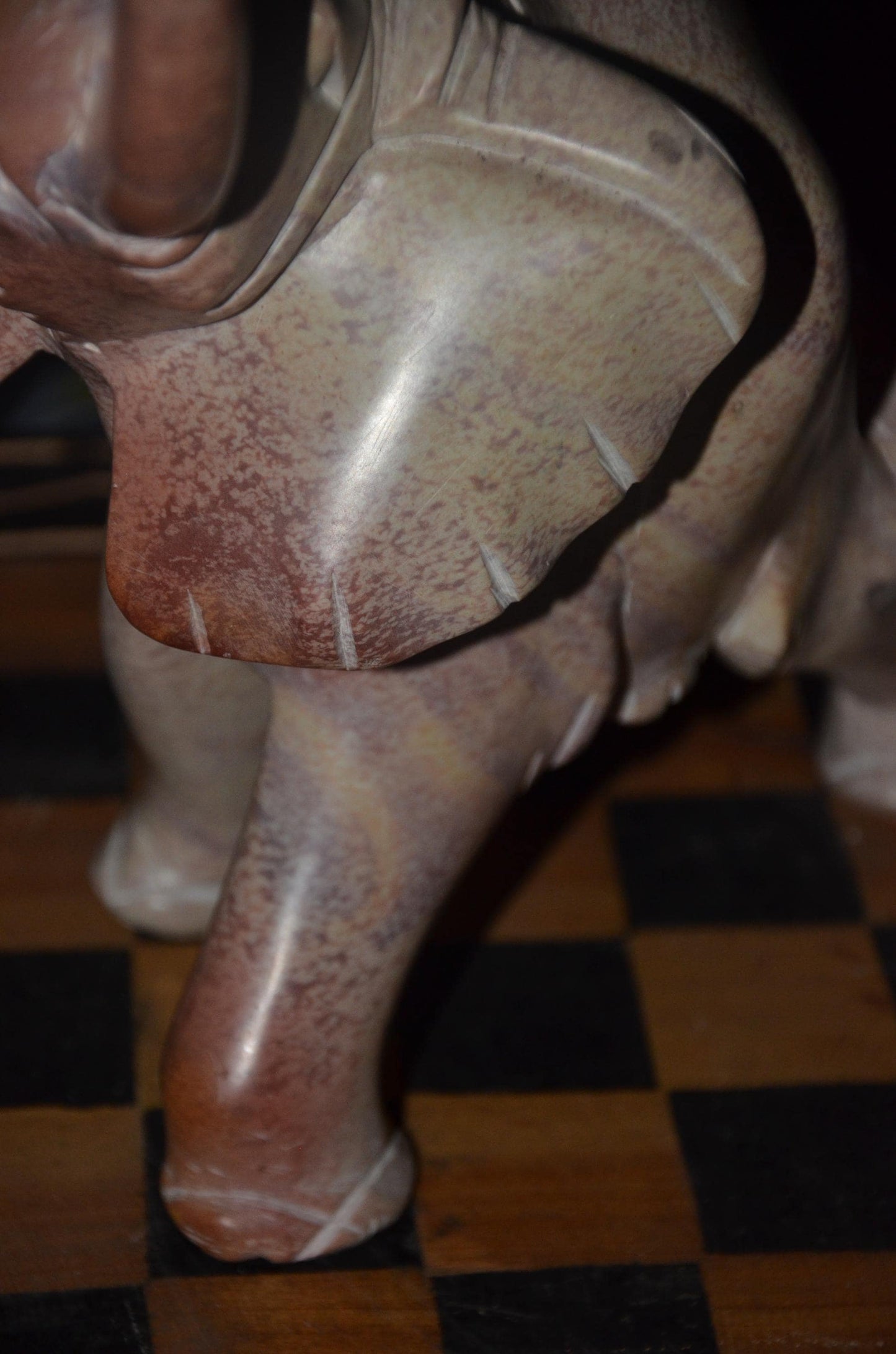 Hand-Carved Soapstone Elephant Sculpture – Natural Stone African Animal Art