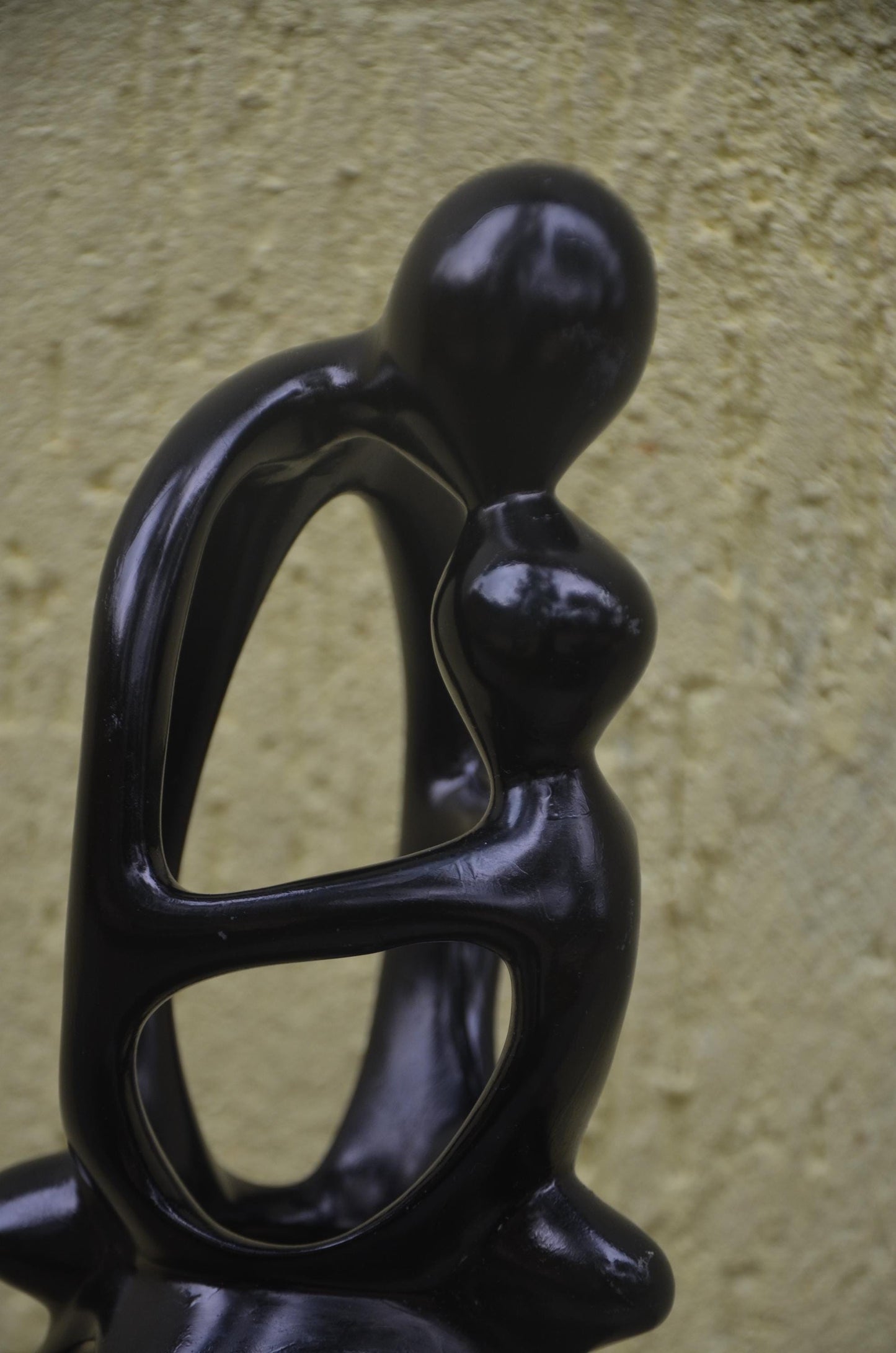 Large Family Tree Sculpture | Hand-Carved Black Soapstone | Modern Unity Statue