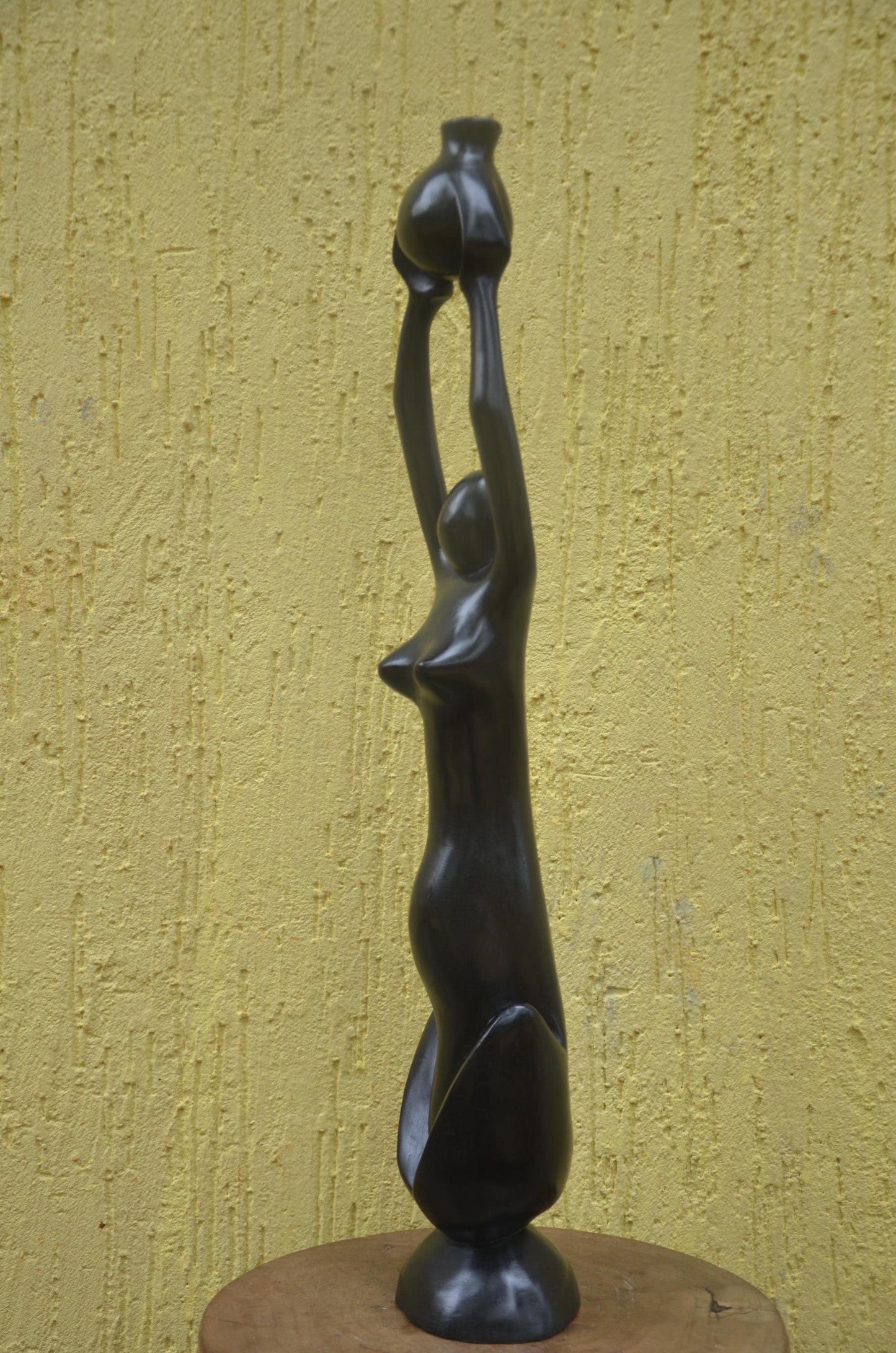 African Modernist Sculpture | Hand-Carved Makonde Style Art | Elegant Tall Statue