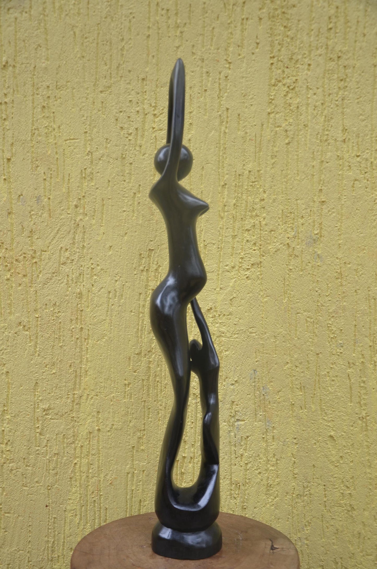 Large Modernist Sculpture | Hand-Carved Makonde Style Art | Tall Abstract Statue