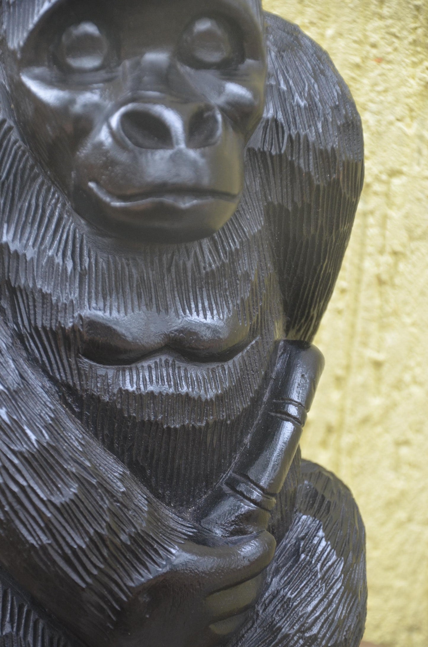 Hand-Carved Wooden Gorilla | African Wildlife Sculpture | Sturdy Primate Art