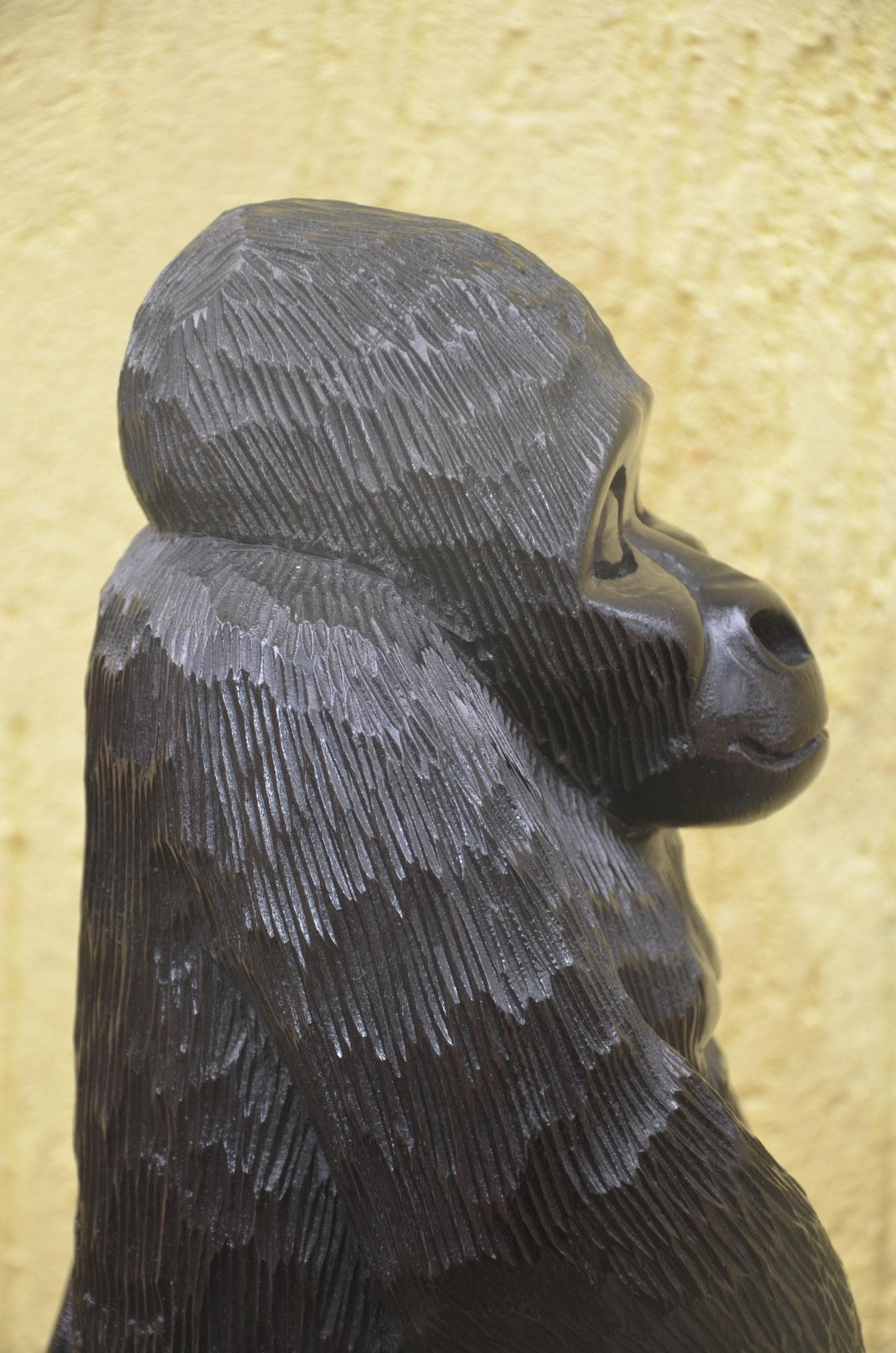 Hand-Carved Wooden Gorilla | African Wildlife Sculpture | Sturdy Primate Art