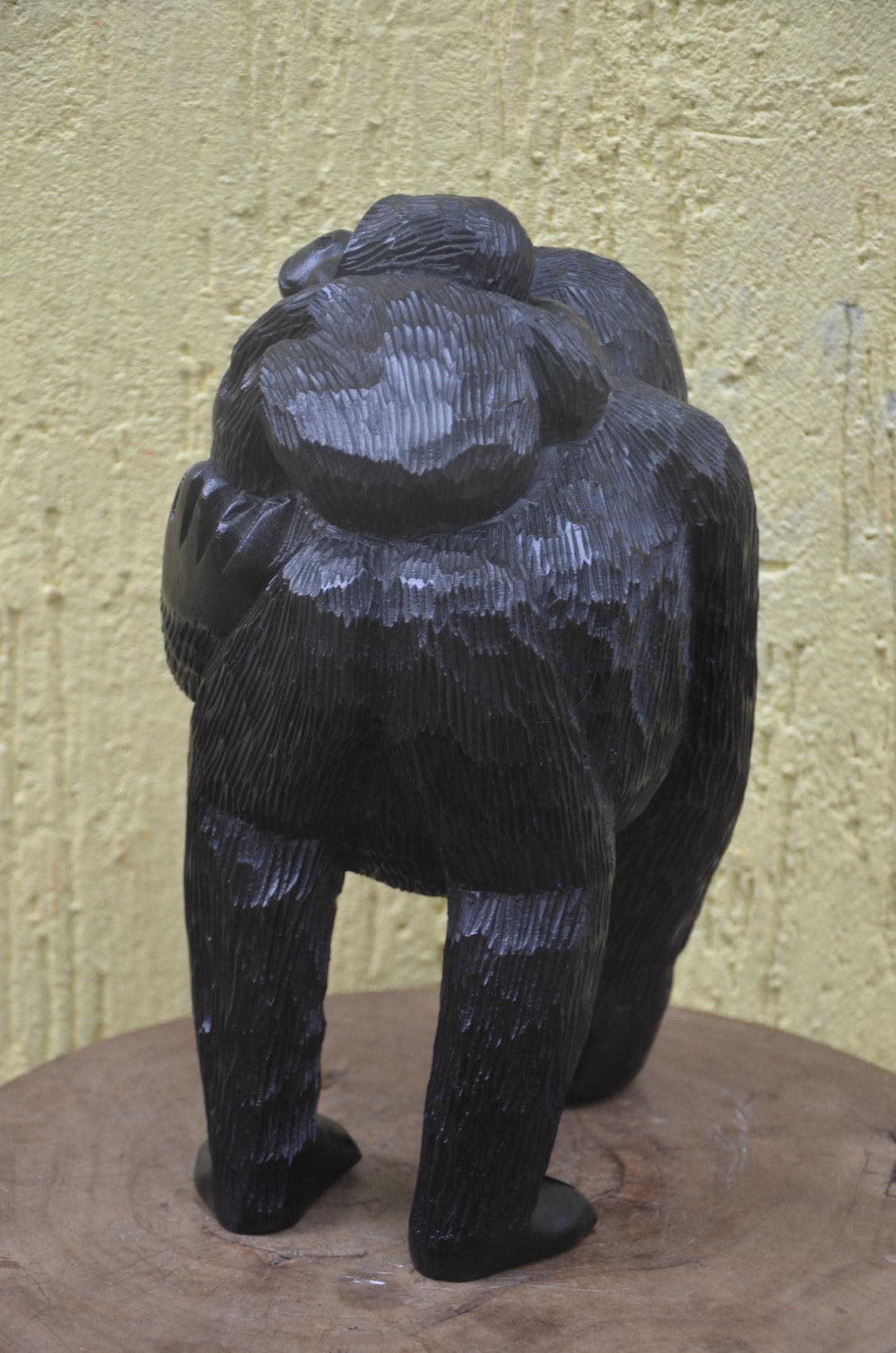 Wooden Gorilla Mother & Baby | Hand-Carved African Wildlife Sculpture | Nursery Art
