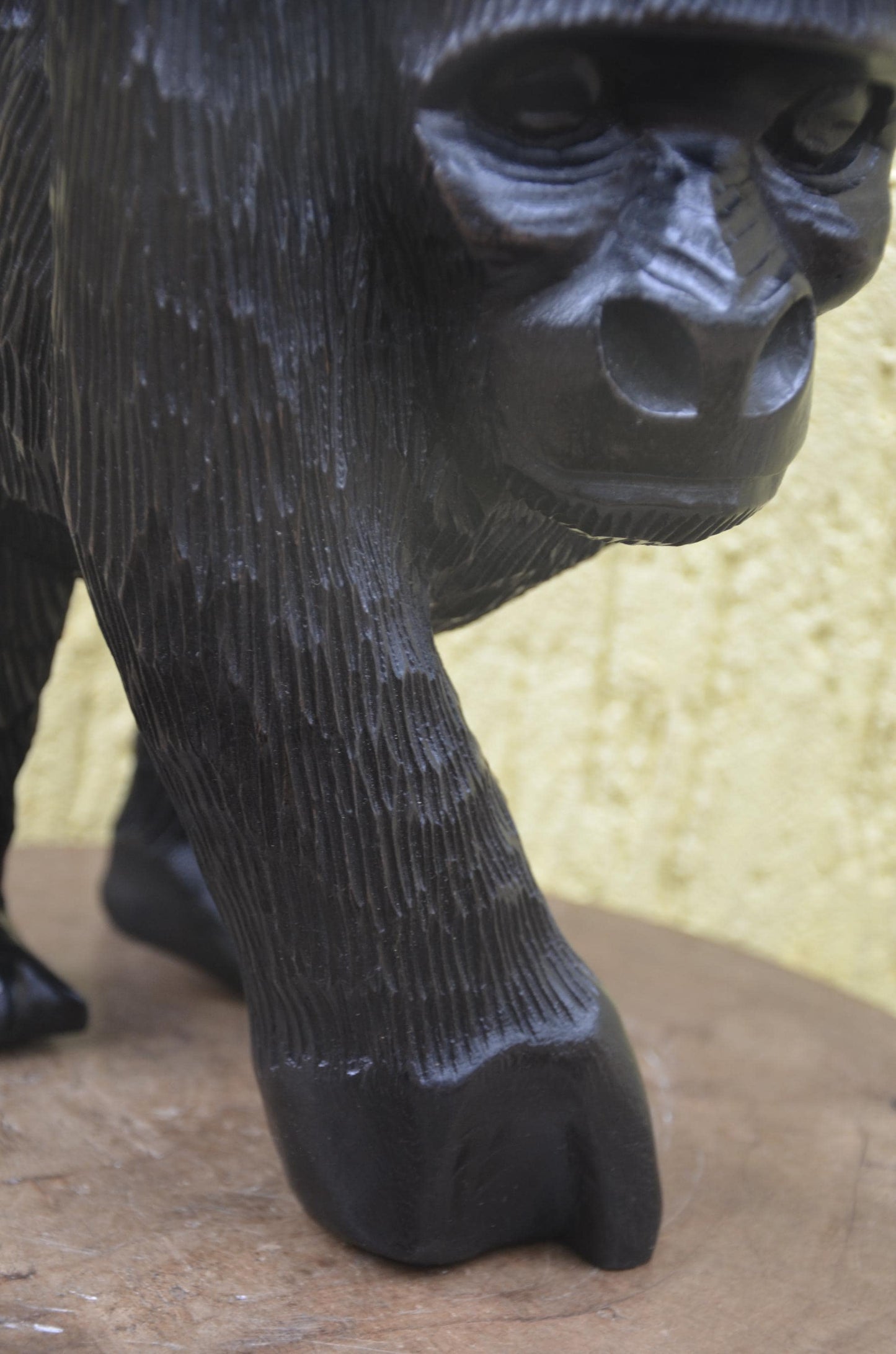 Wooden Gorilla Mother & Baby | Hand-Carved African Wildlife Sculpture | Nursery Art