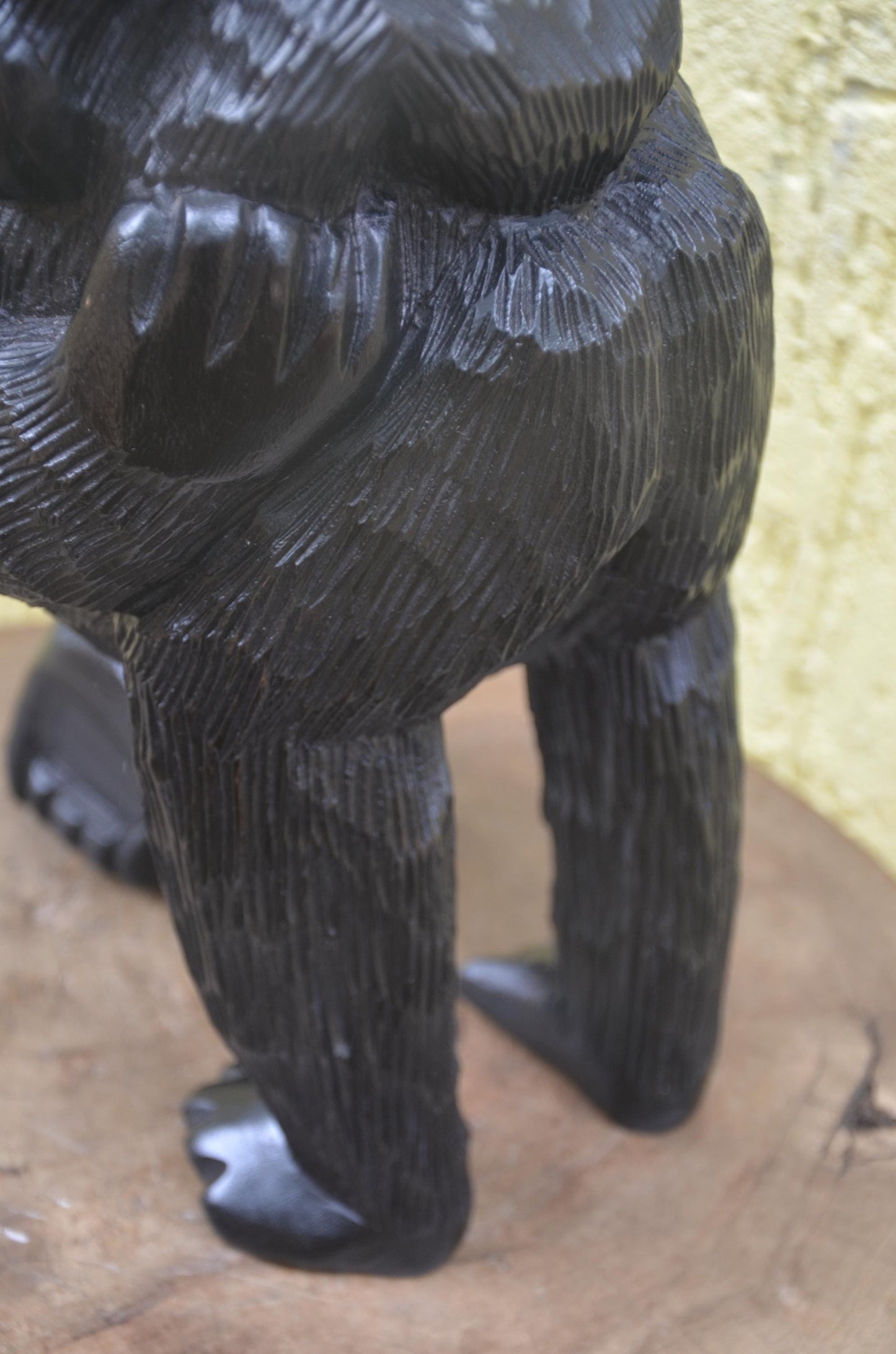 Wooden Gorilla Mother & Baby | Hand-Carved African Wildlife Sculpture | Nursery Art
