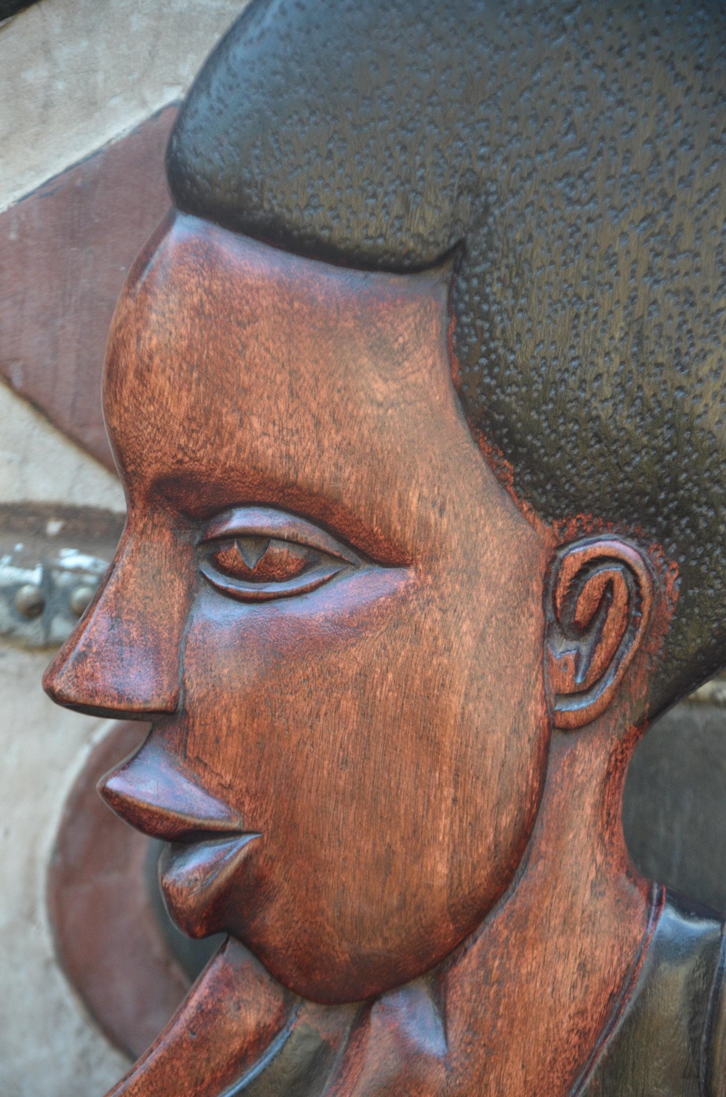 African Mother and Child Wood Plaque – Large Breastfeeding Relief Wall Art