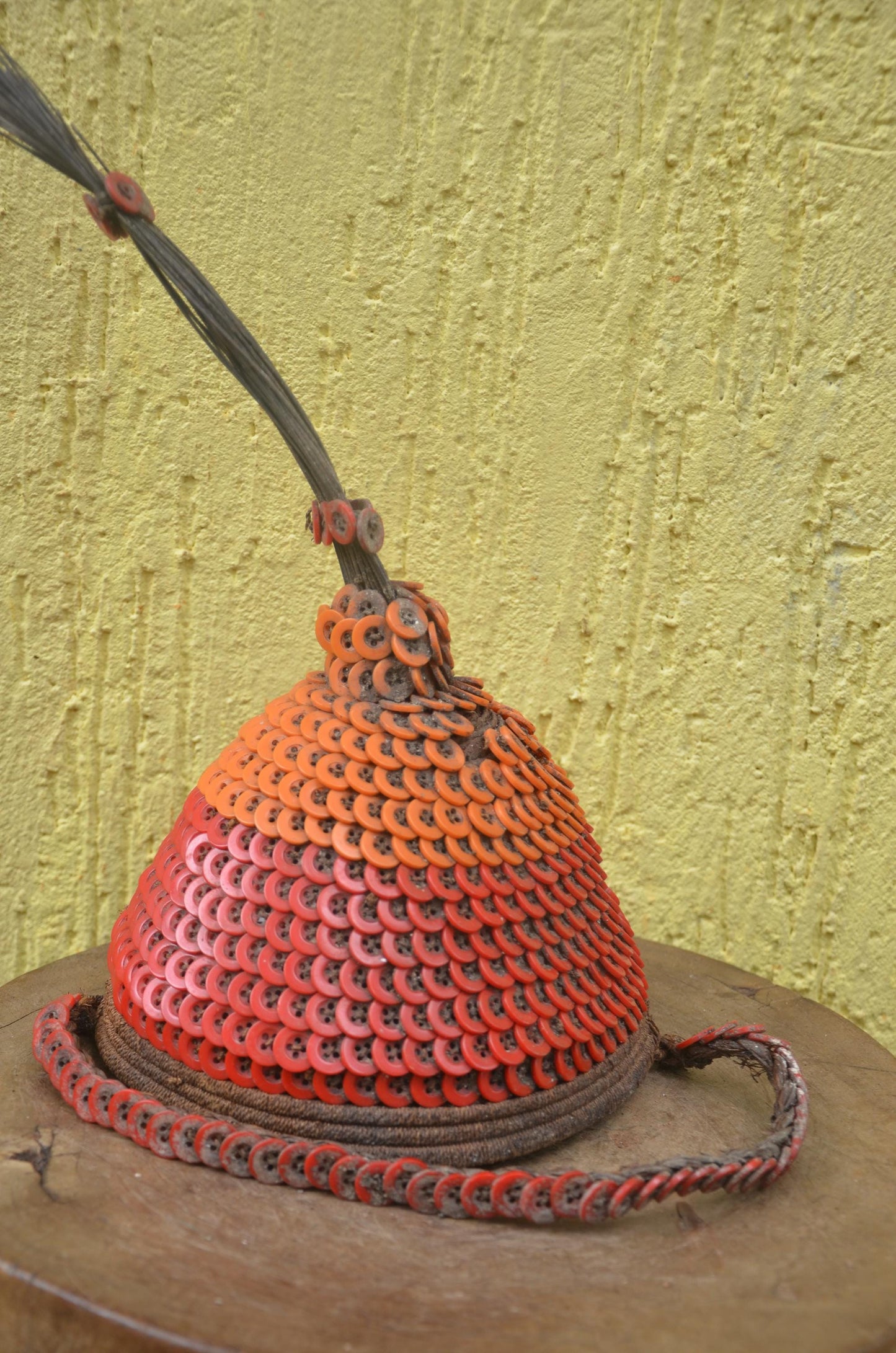 African Lega Ceremonial Hat – Vintage Cowrie Shell Bwami Prestige Cap Congo