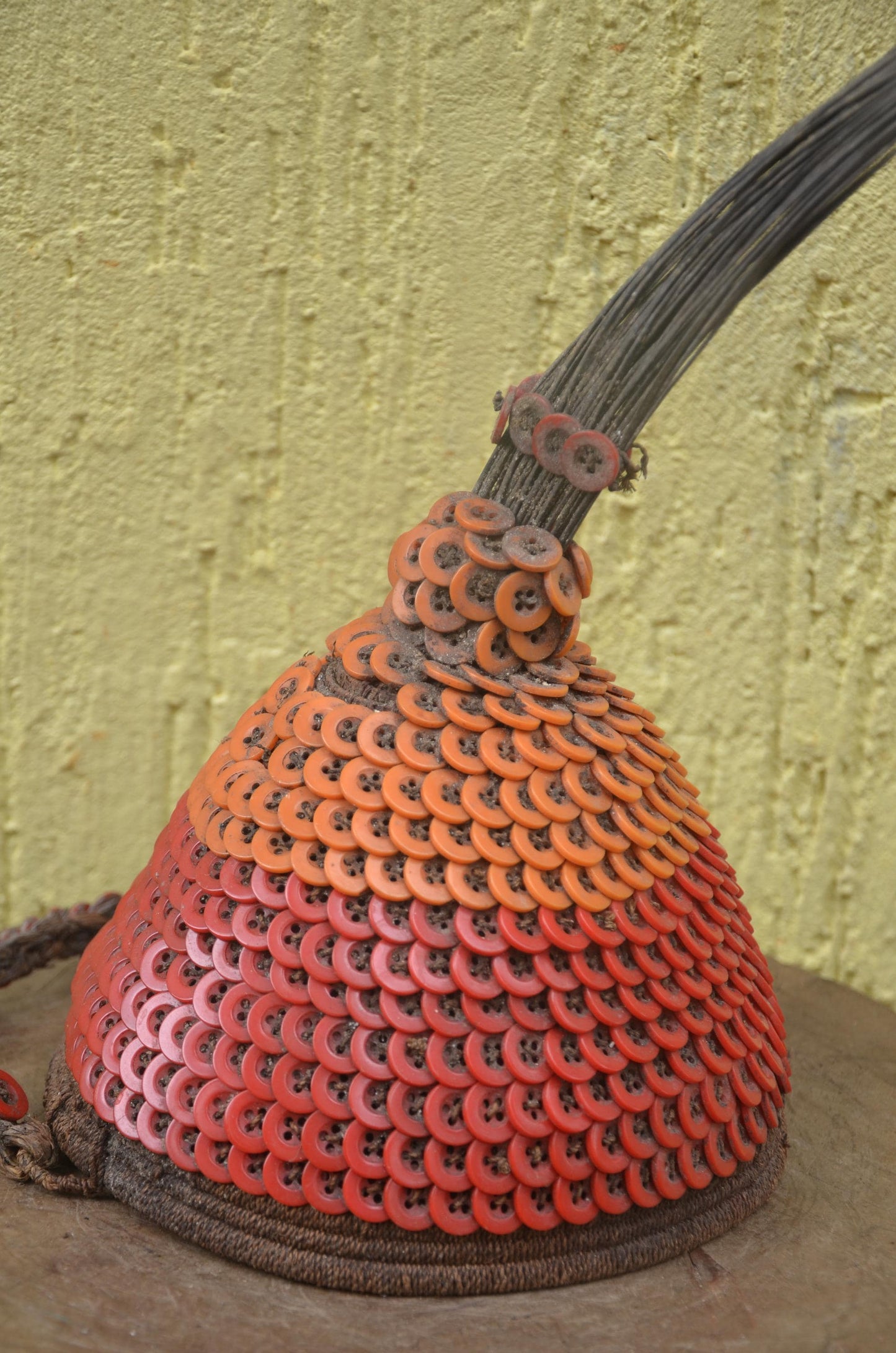 African Lega Ceremonial Hat – Vintage Cowrie Shell Bwami Prestige Cap Congo