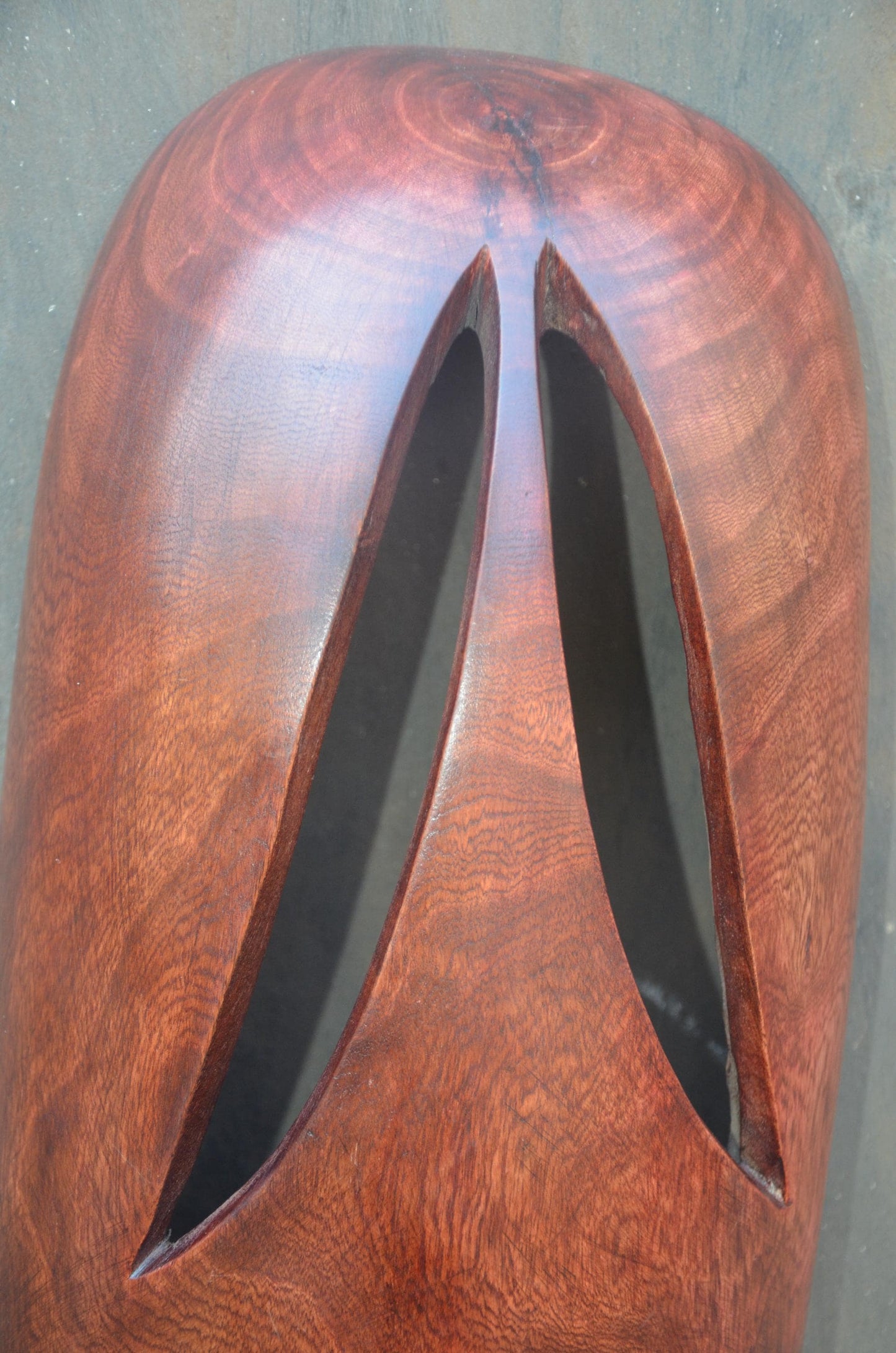 Contemporary Rwandan Wall Mask | Hand-Carved Wood Sculpture | Minimalist Art